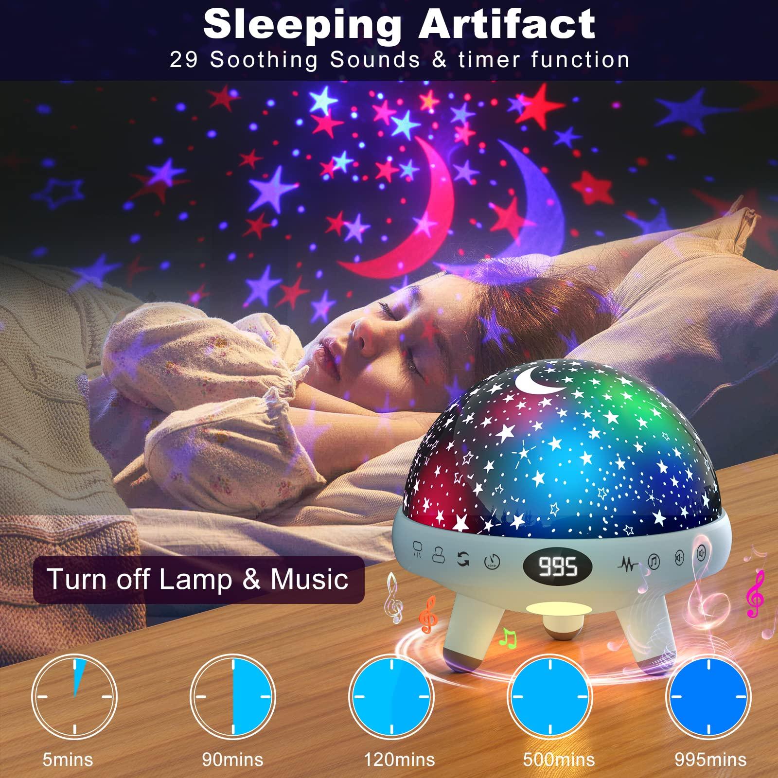 YACHANCE Night Light for Kids Room with Sound Machine Baby Night Light Star Projector White Noise Machine for Sleeping Soother Nursery Lamp 9 Natural Sounds 20 Lullabies with Remote Timer - Image 7
