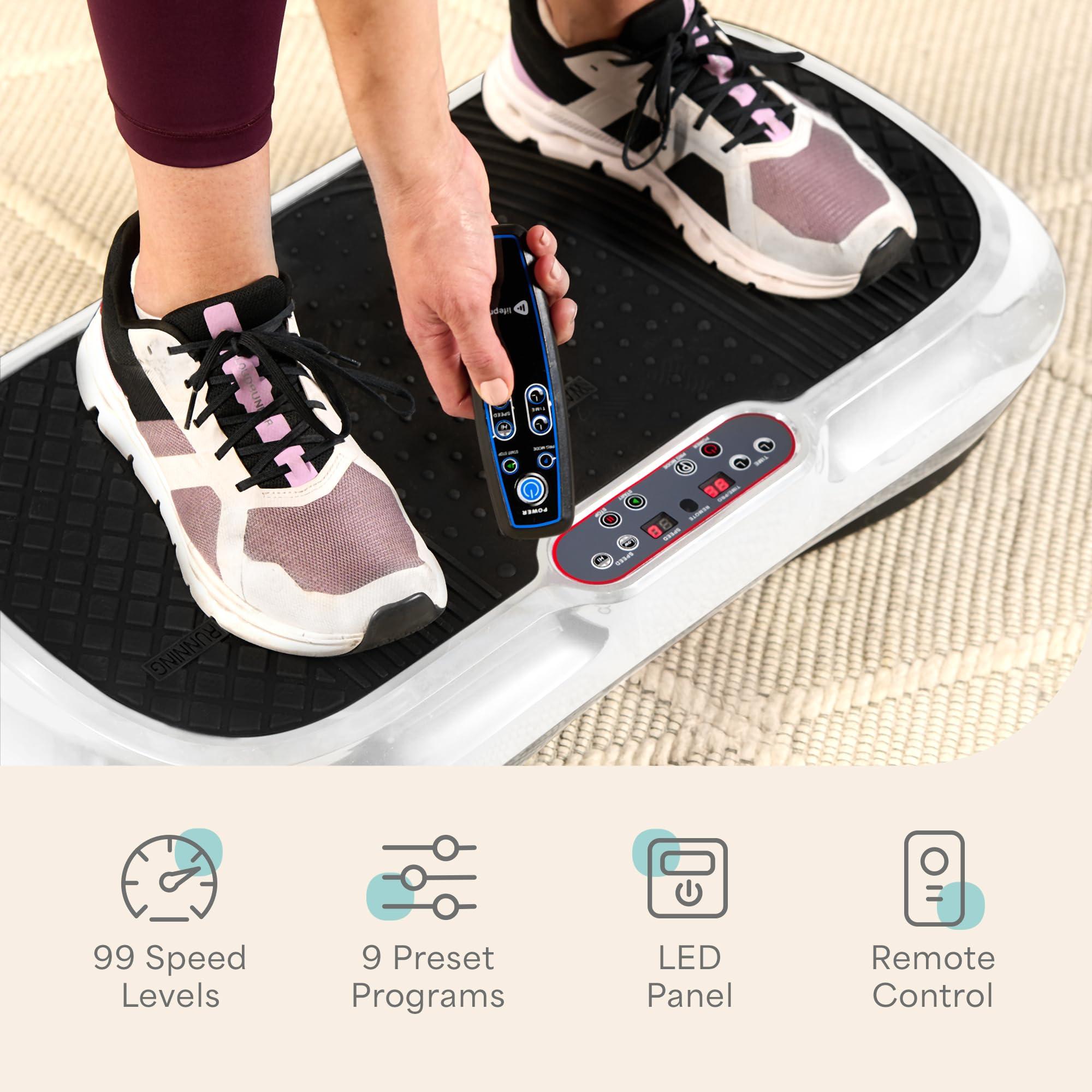Lifepro Waver Vibration Plate Exercise Machine – High-Intensity Vibration for Muscle Activation, Full-Body Workout Vibrating Platform with Loop Bands, Fitness Equipment for Strength Toning & Fat Loss - Image 5