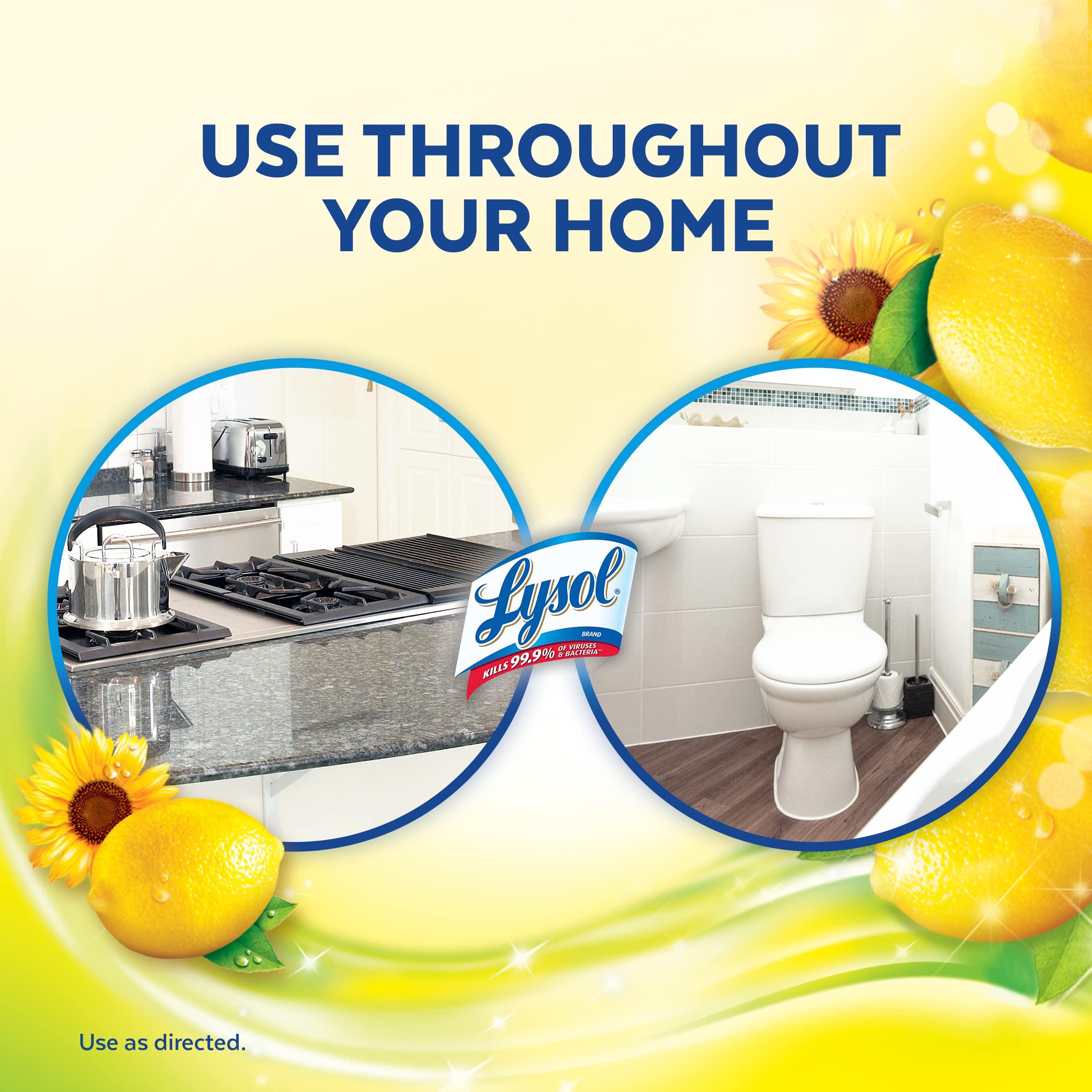 Lysol Multi-Surface Cleaner, Sanitizing and Disinfecting Pour, to Clean and Deodorize, Sparkling Lemon and Sunflower Essence, 144 Fl Oz - Image 4