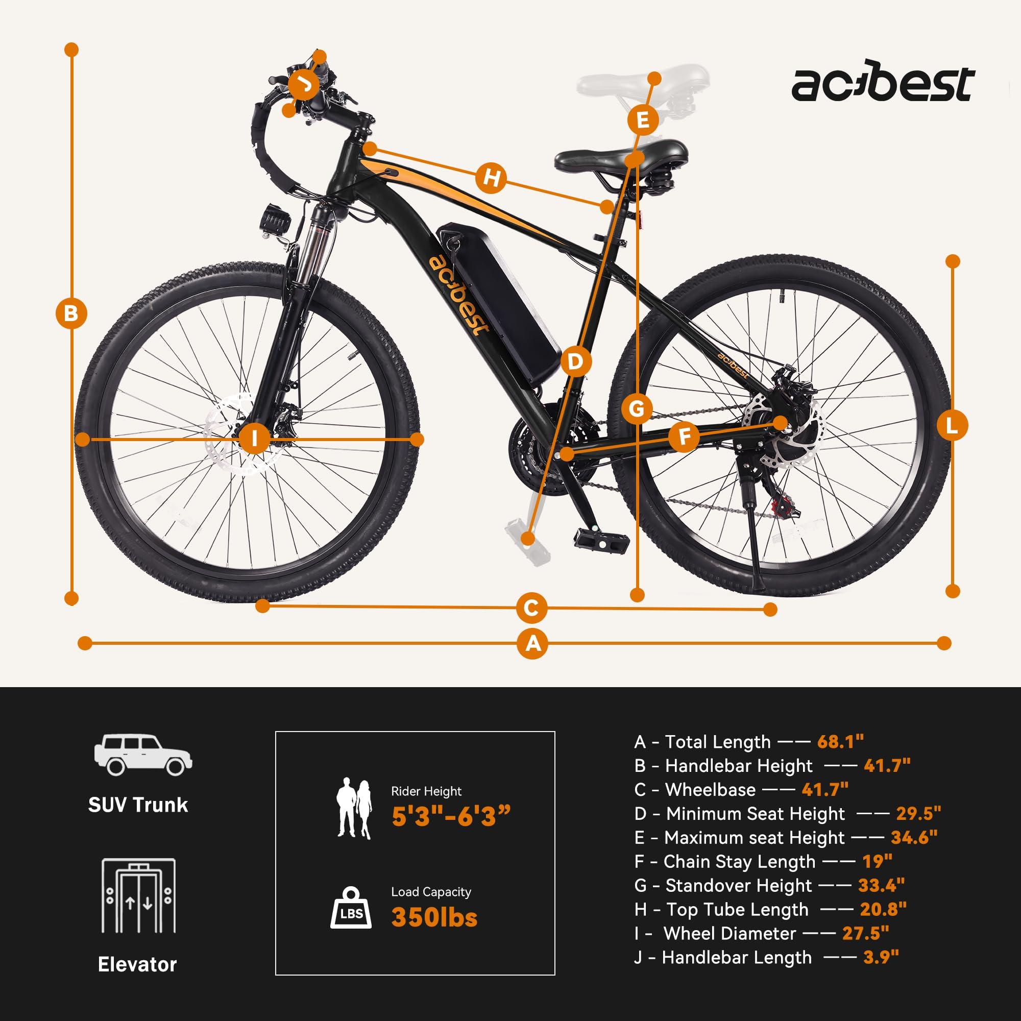 ACTBEST Apex Electric Bike for Adults, 27.5" Electric Mountain Bike with 21-Speed, Peak 1200W Motor 28MPH Top Speed, Max Range 55+ Miles, 499Wh Removable Battery E-Bike, Front Suspension - Image 8