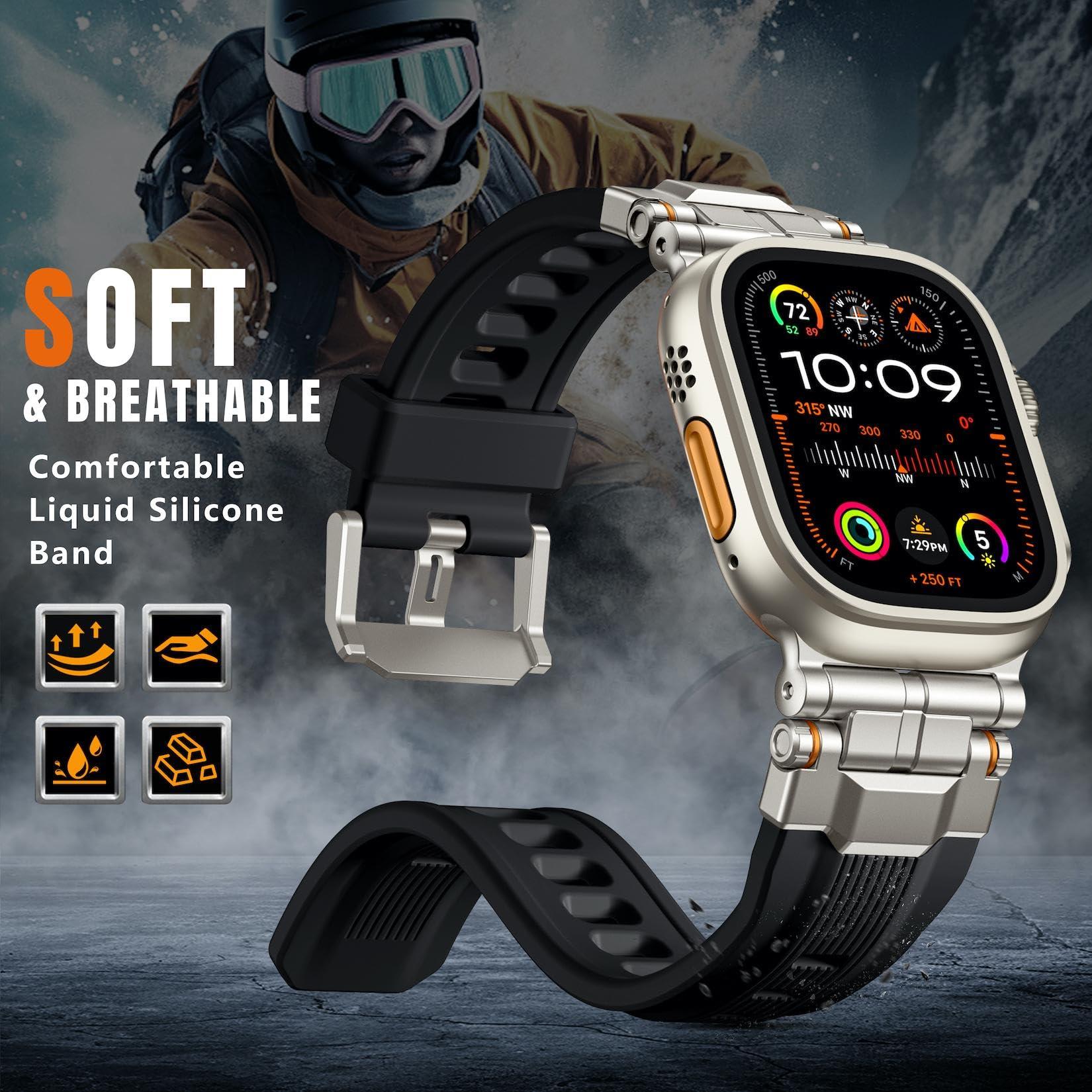 Bandletic Magnetic Watchband + Sport Rugged Strap Compatible with Apple Watch Ultra 2/Ultra Band 49mm - Waterproof Strap for for iWatch Series SE2/SE/10/9/8/7/6/5 46mm 45mm 44mm 42mm (Series 3/2/1) - Image 7