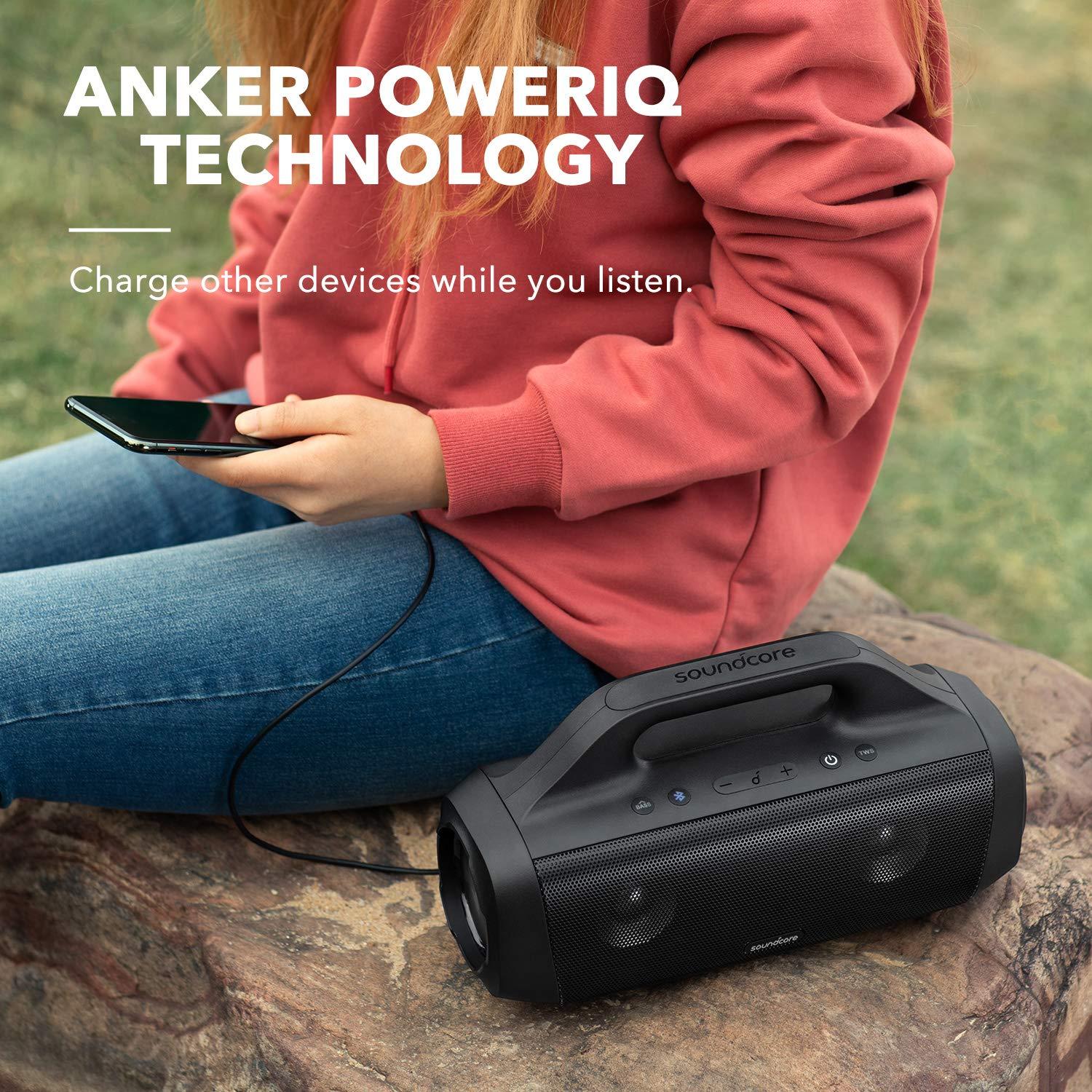 Soundcore Anker Motion Boom Waterproof Bluetooth Speaker with Titanium Drivers, BassUp Technology, IPX7, 24H Playtime, App, Built-in Handle, Outdoor Speaker for Camping, Pool, Beach, Backyard - Image 7