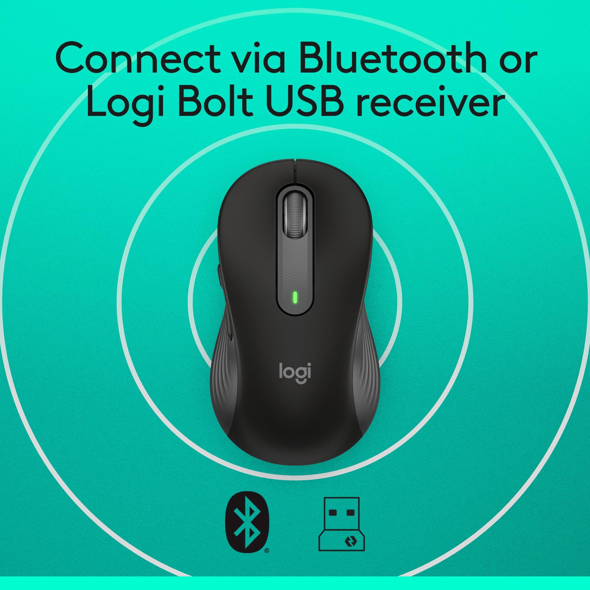 Logitech Wireless Mouse Signature M650 - Small to Medium Sized Hands, Right Handed, 2-Year Battery, Silent Clicks, Customizable Buttons, Bluetooth, PC/Mac?Chromebook - Black - Image 6