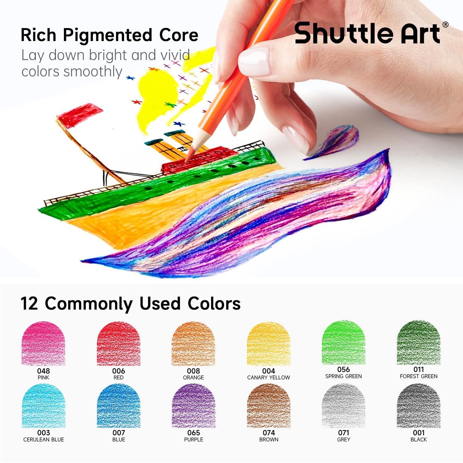 Shuttle Art Colored Pencils Bulk, 408 Pack Coloring Pencil Set Plus 20 Sharpeners, 12 Assorted Colors, Classroom Pack School Supplies - Image 5