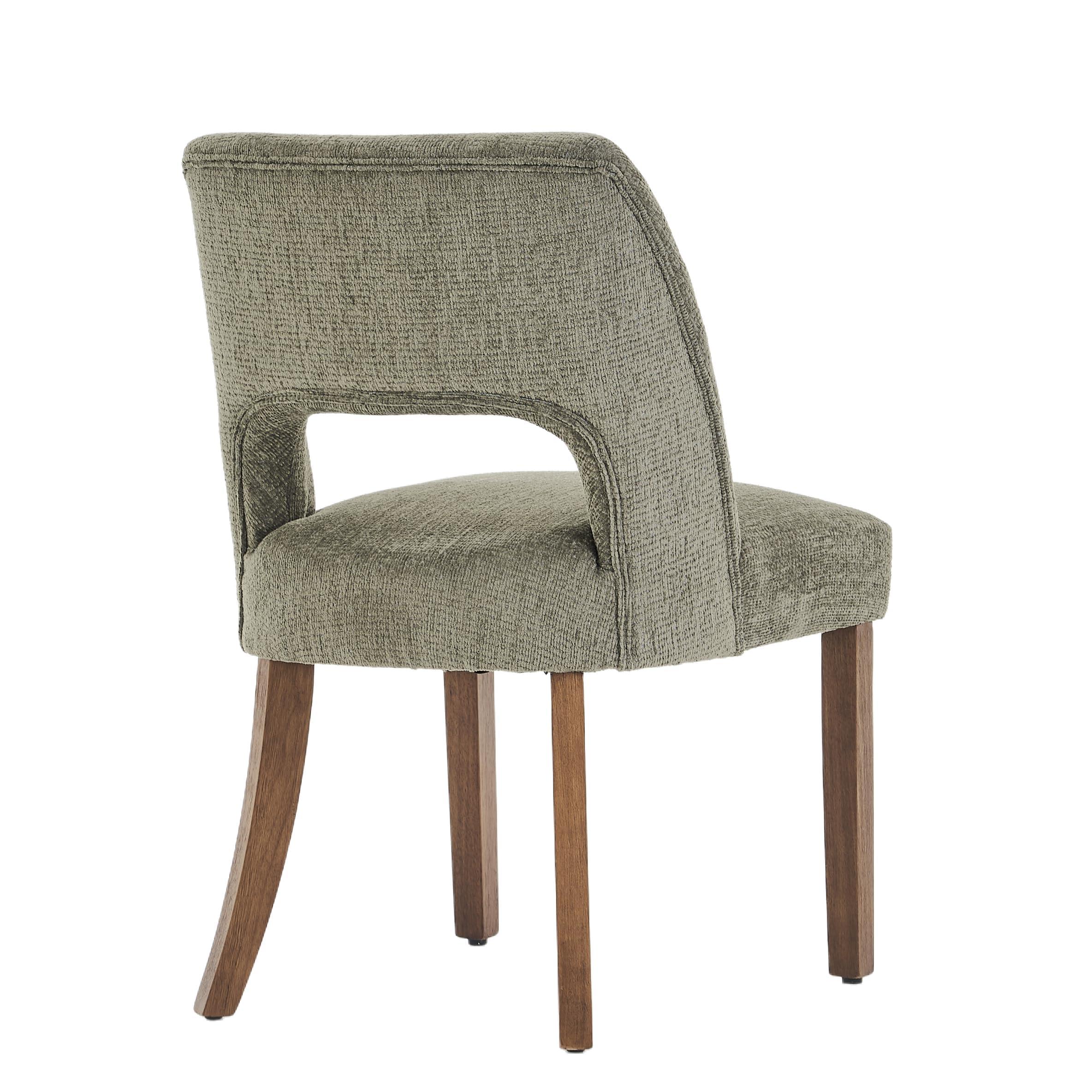 VKNOW Wooden Dining Chairs Set of 6, Modern Fabric Upholstered Dining Room Chair Kitchen Chairs, Farmhouse Dinner Chair for Kitchen Dining Room, Green - Image 7