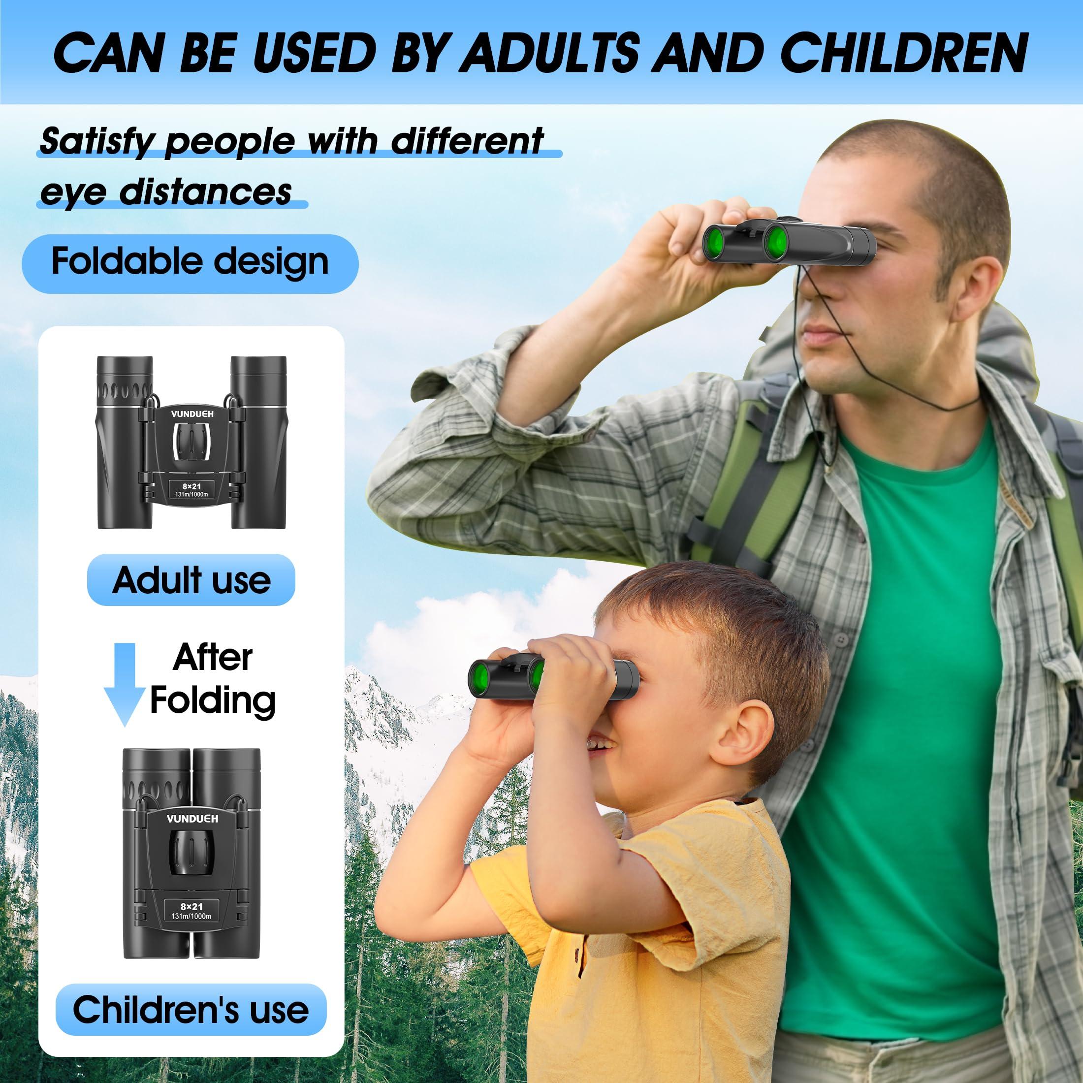 Compact HD Binoculars for Adults and Kids, Children Small High Powered Binoculars with Clear Low Light Night Vision, Mini Pocket Lightweight Waterproof for Hunting Bird Watching Travel Concert - Image 3