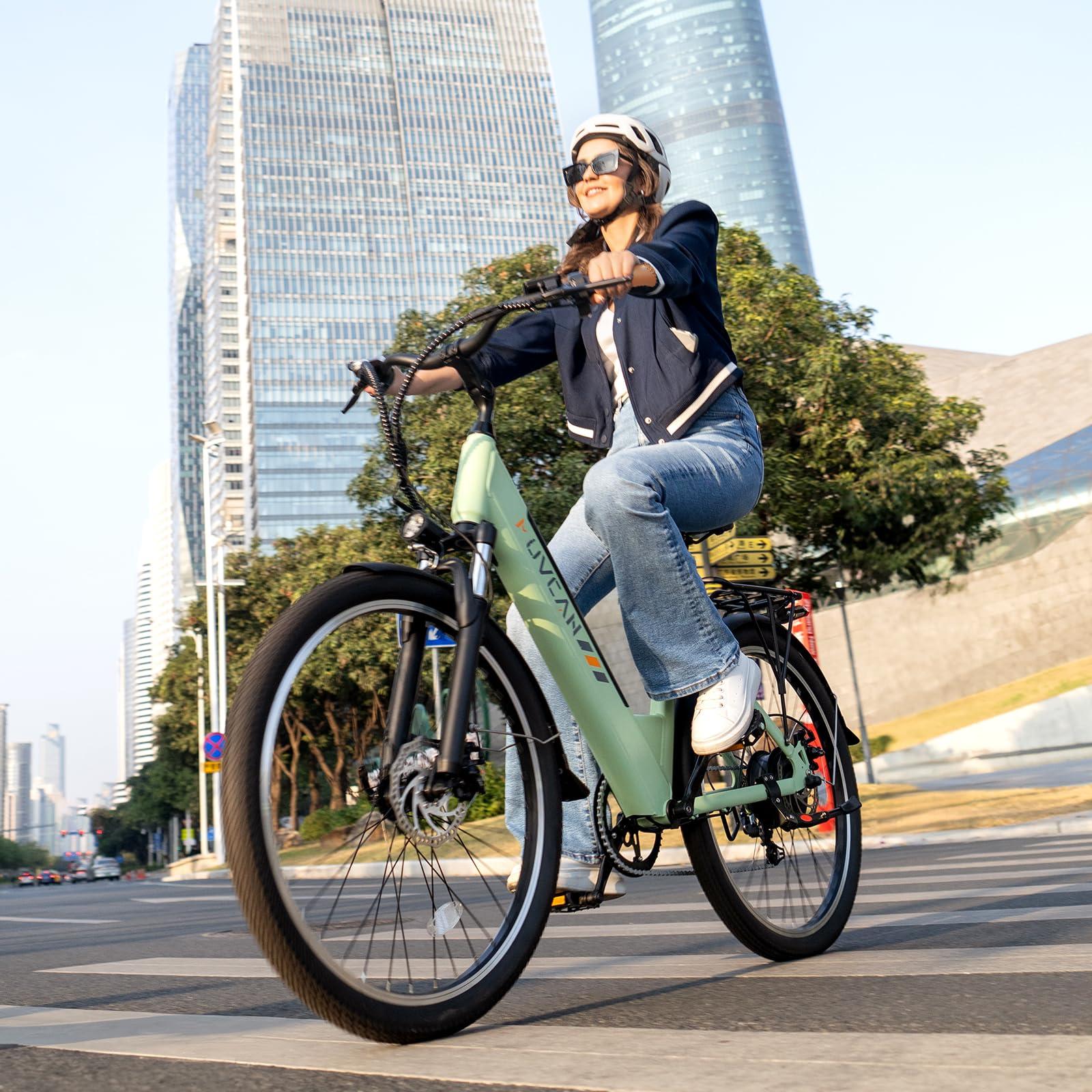 V80 Electric Bike, 1000W Motor 28MPH Ebike, 48V 13Ah Removeable Battery, 26'' City Cruiser Adult Electric Bicycles up to 70 Miles, 7-Speed Dual Disc Brake, Mountain E Bike for Commuting - Image 9