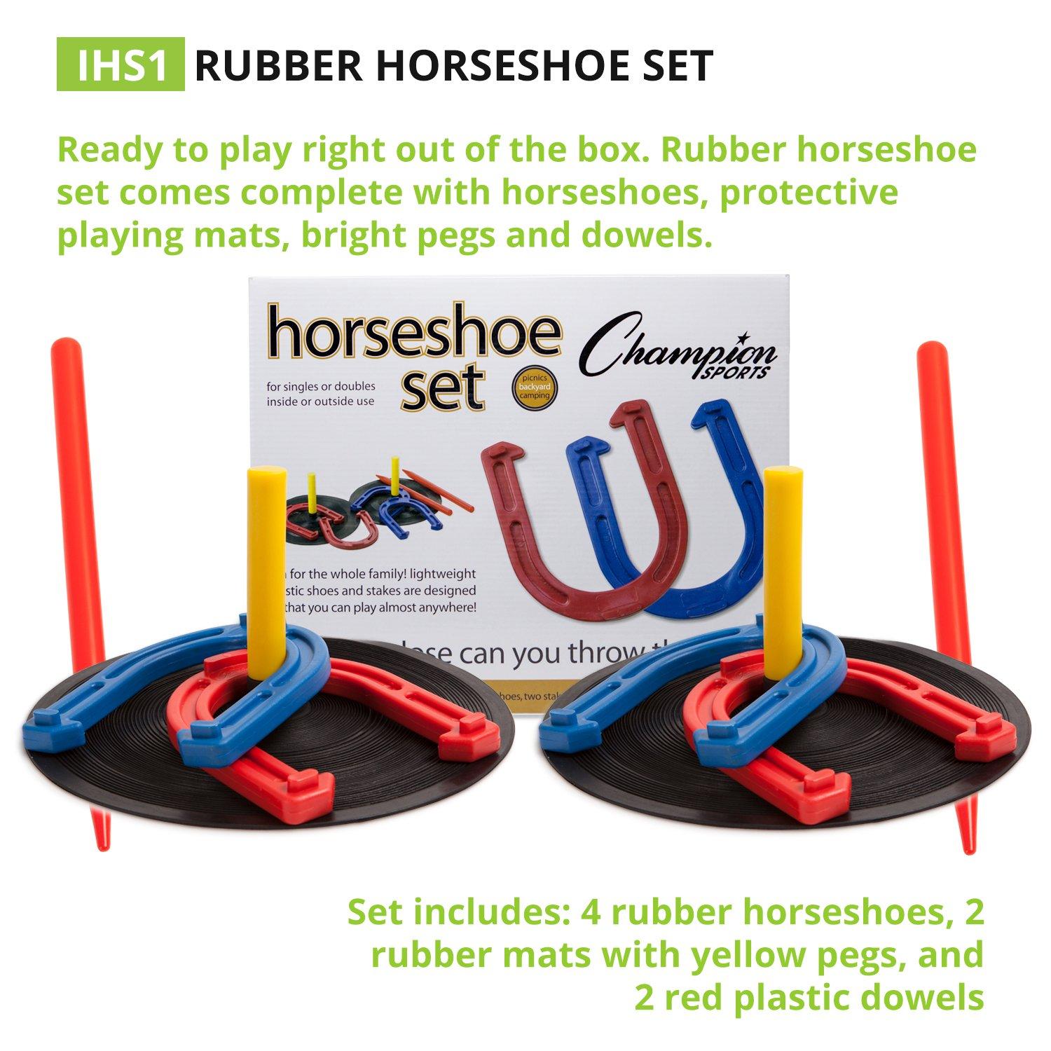 Champion Sports Indoor/Outdoor Horseshoe Set Red - Image 5