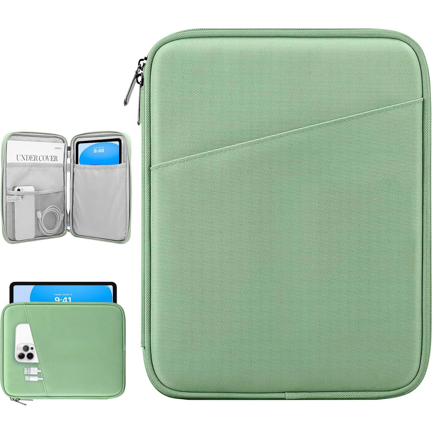Dadanism 9-11 Inch Tablet Sleeve Bag Carrying Case for iPad (A16) 11th Gen 11", iPad 10th Gen 10.9" Air 5/4, i-Pad Air/Pro 11", i-Pad 9/8/7th, Galaxy Tab A9+ Plus 11", Remarkable 2 10.3", Dark Green