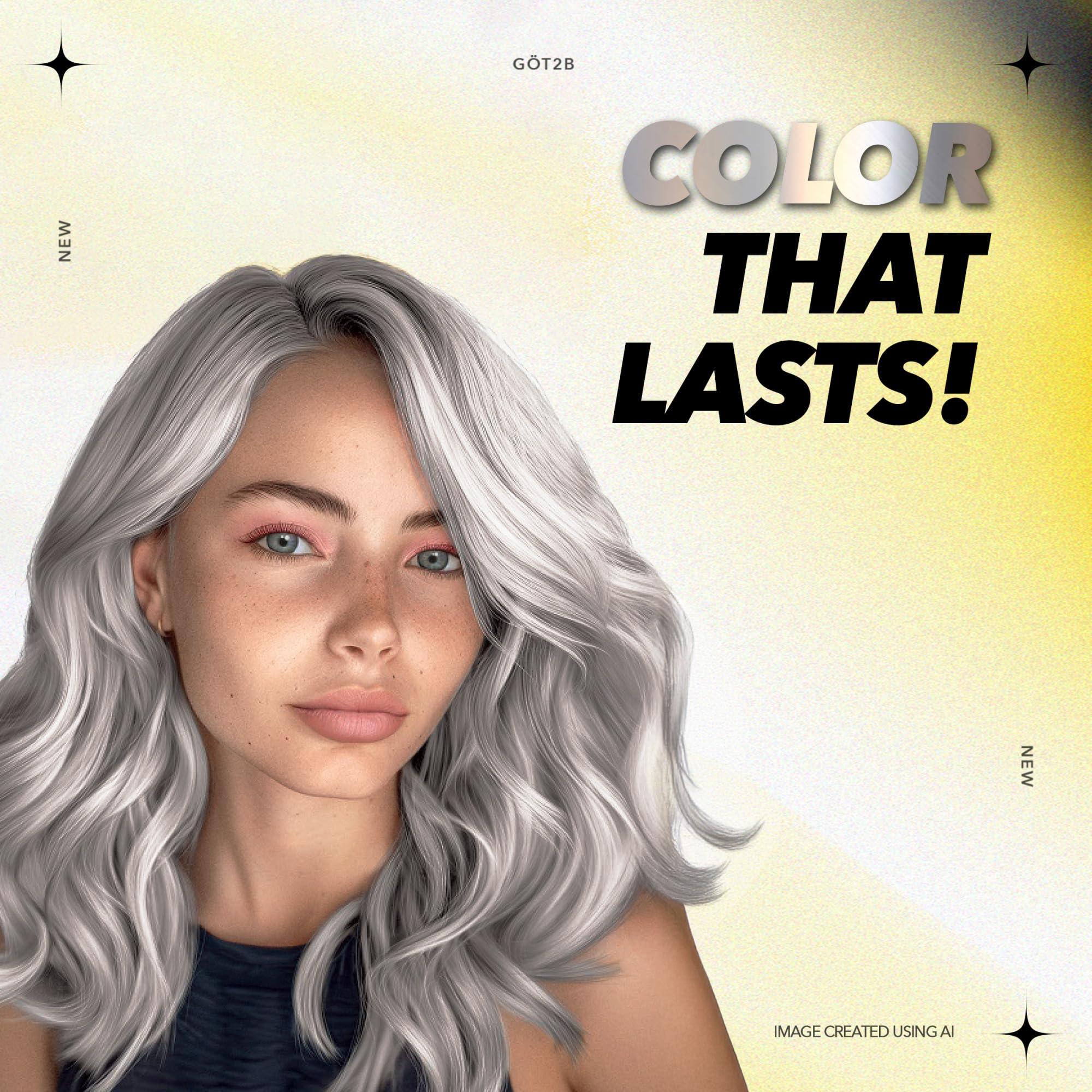 Schwarzkopf Got2b Metallics Permanent Hair Color, M71 Metallics Silver - Image 6