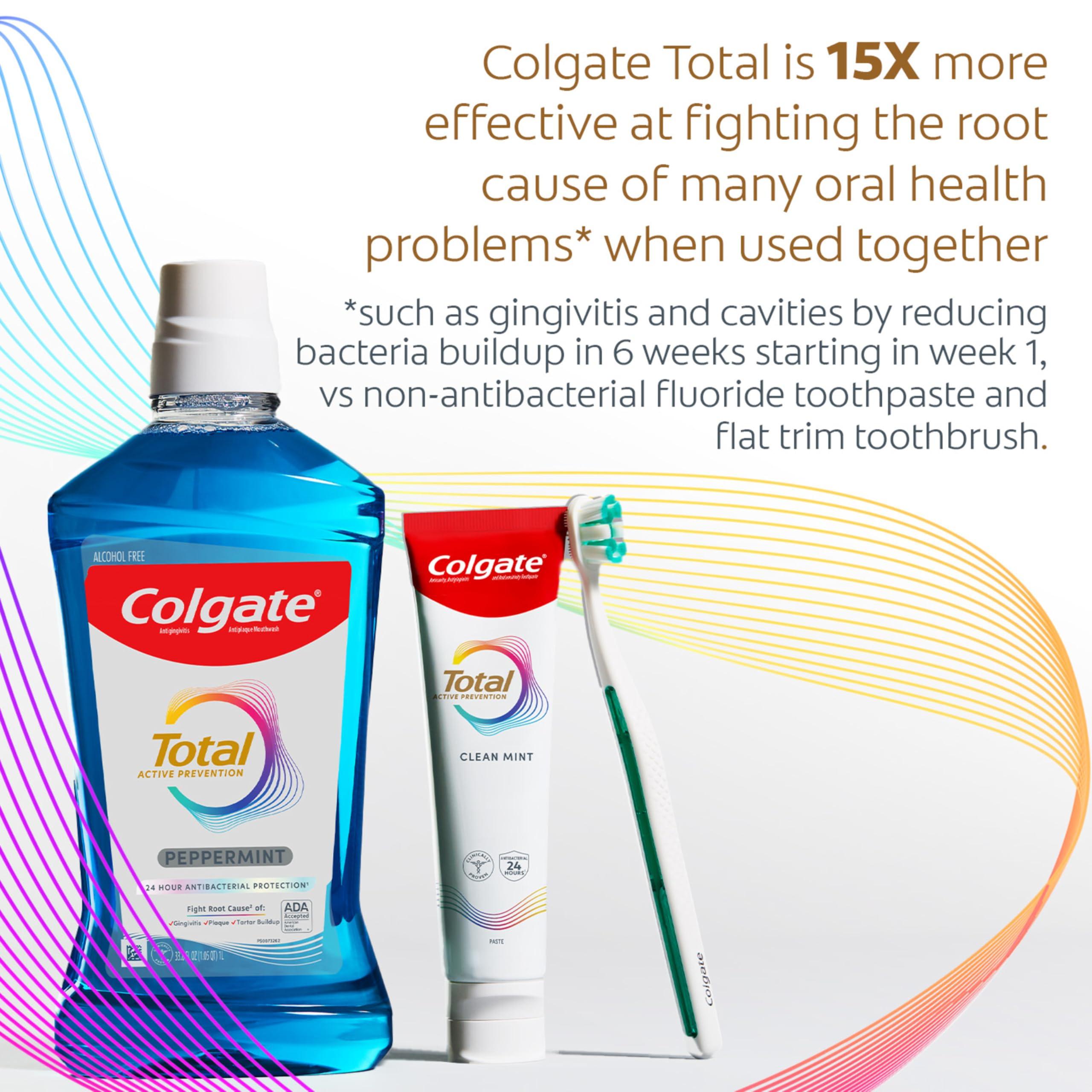 Colgate Total Clean Mint Toothpaste, 10 Benefits, No Trade-Offs, Freshens Breath, Whitens Teeth and Provides Sensitivity Relief, Clean Mint Flavor, 4 Pack, 5.1 Oz Tubes - Image 9