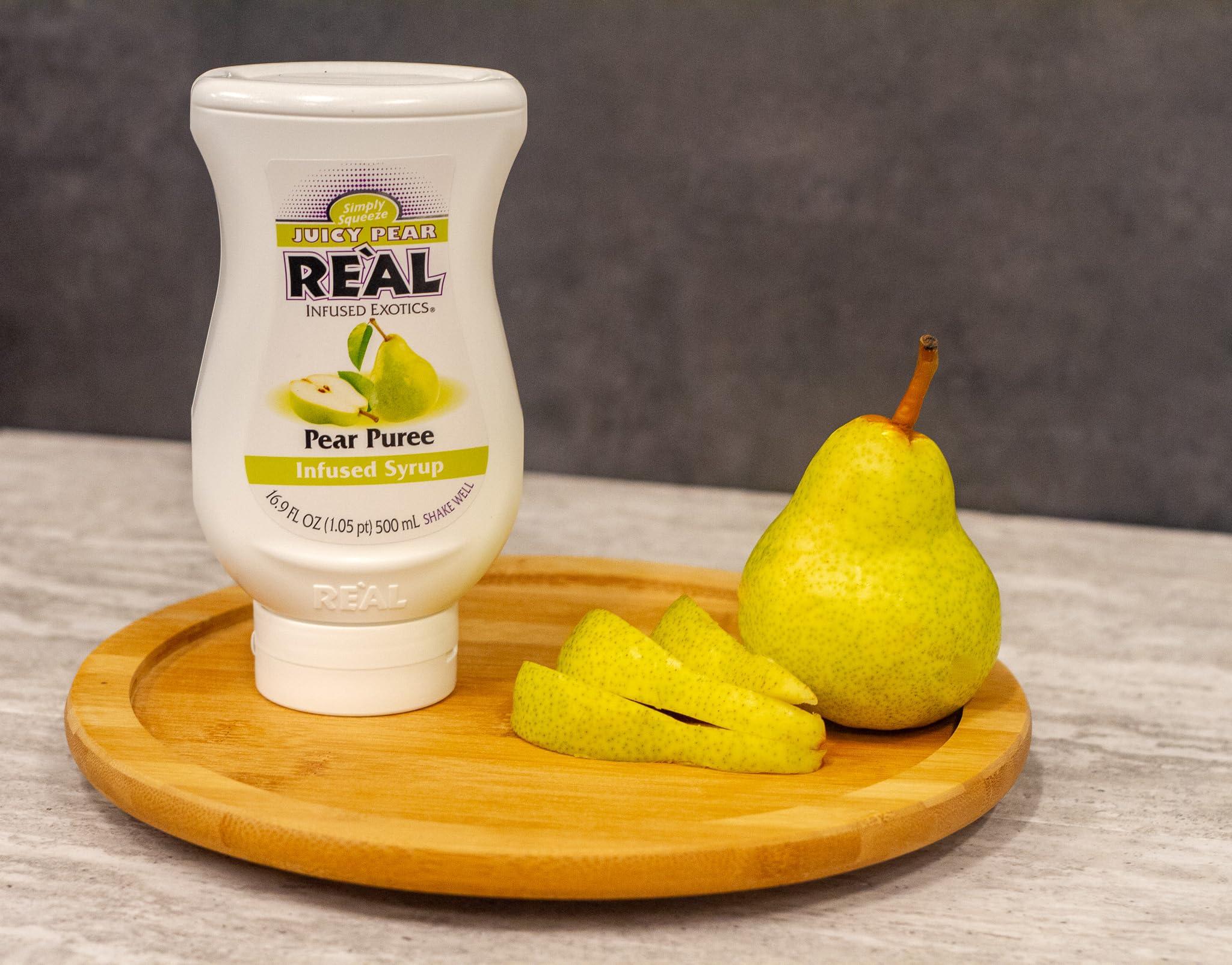 Juicy Pear Reàl Infused Exotics, Pear Puree Infused Syrup, 16.9 FL OZ Squeezable Bottle - Image 5