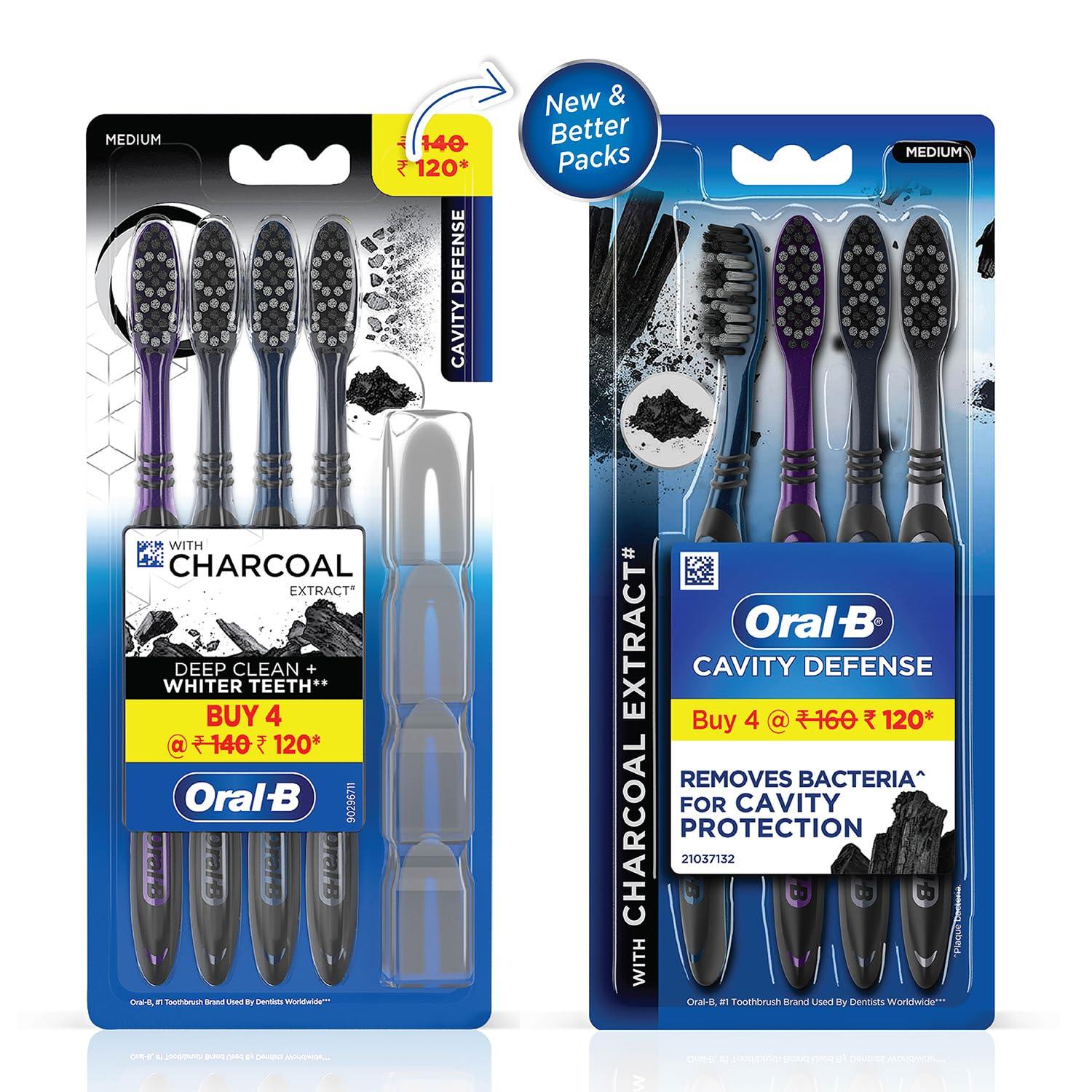 Oral B Cavity Defense 123 Black Toothbrush � Medium (Pack of 4) - Image 2