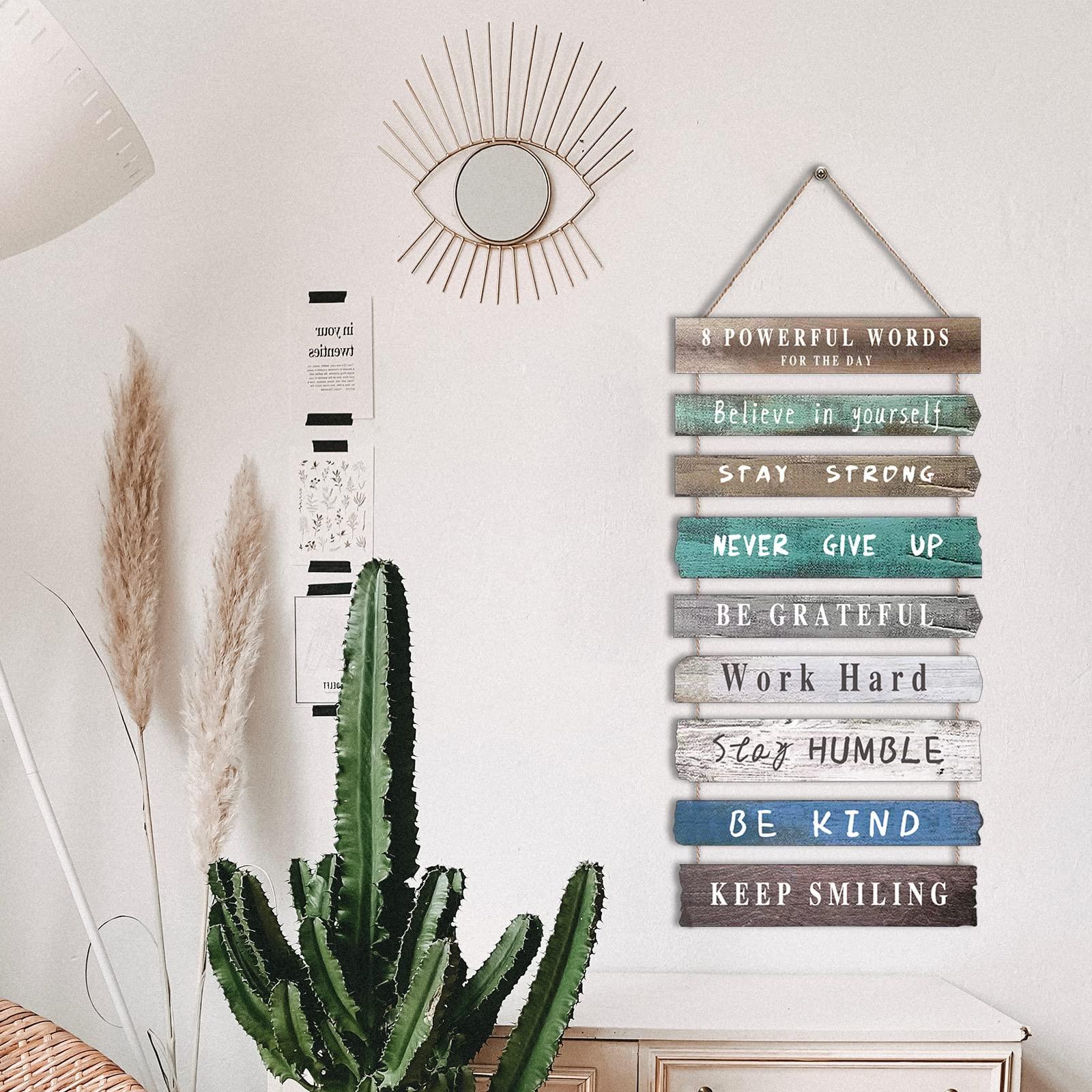 Inspirational Wall Art Decor for Office, Wooden Rustic Hanging Motivational Wall Art Decoration Sign, Inspiring Positive Quotes Wall Art for Home Living Room Bedroom Bathroom Classroom Gym 12"x24" - Image 8