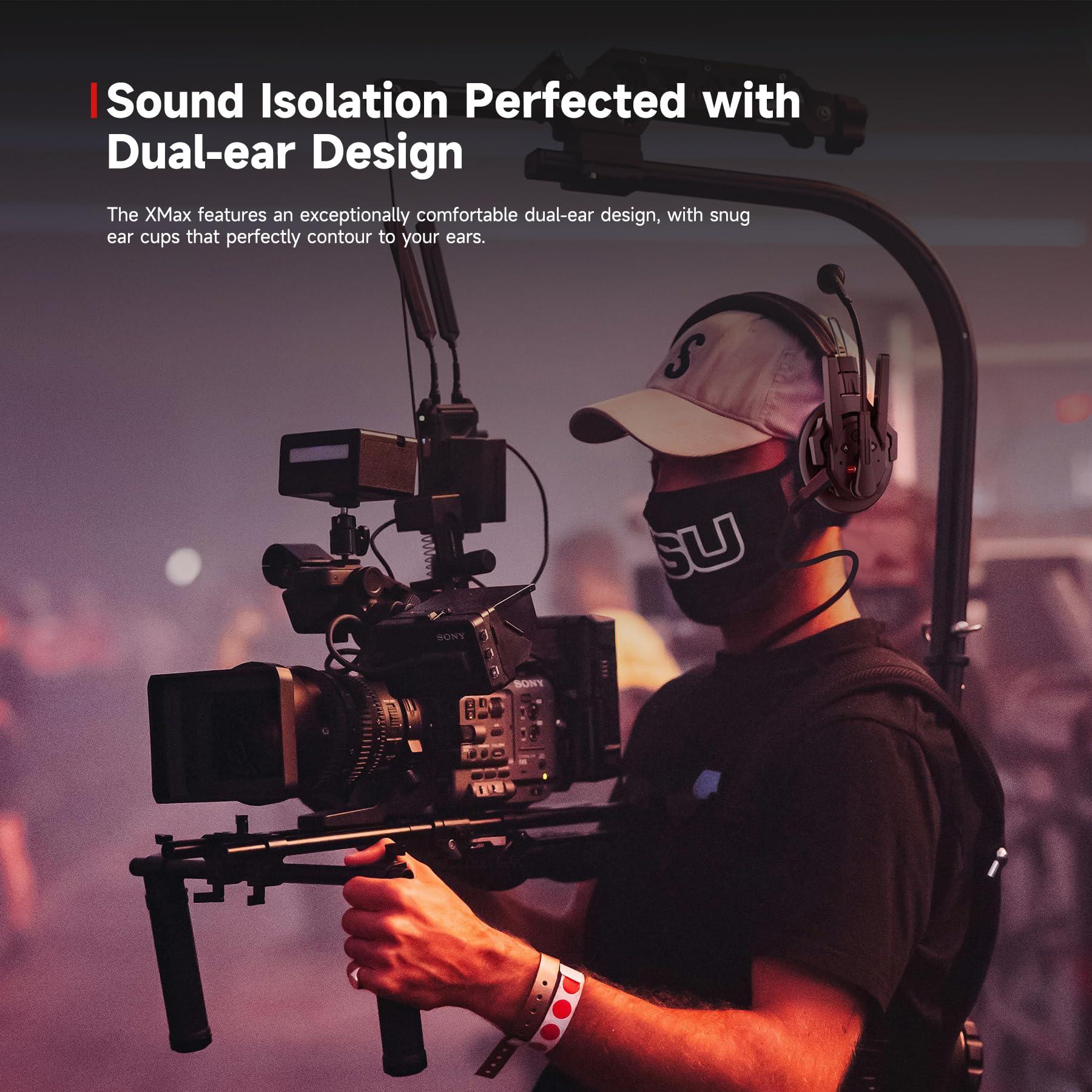 SYNCO Xtalk XMax2 Full-Duplex Wireless Intercom System with 2 Double-Ear Headsets (2.4 GHz) Random Master Device Design for Team Communication,Movie Shoot,Live Show Stage Performance (2PCS) - Image 8