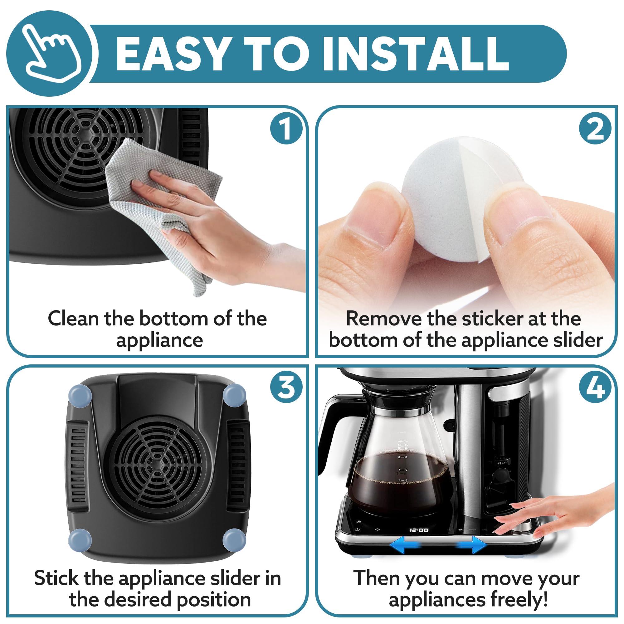 Appliance Sliders for Kitchen 24 PCS Self-adhesive Small Kitchen Finds Appliance Slider Hacks Easy to MovIing & Space Saving Must Have Home Gadgets Mixer Accessories for Countertop - Image 7