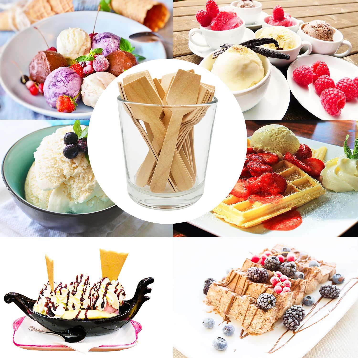 Mini Wooden Spoons, 200 Pcs 4 Inch Disposable Wooden Dessert Spoons, Biodegradable Compostable Birchwood - Image 5
