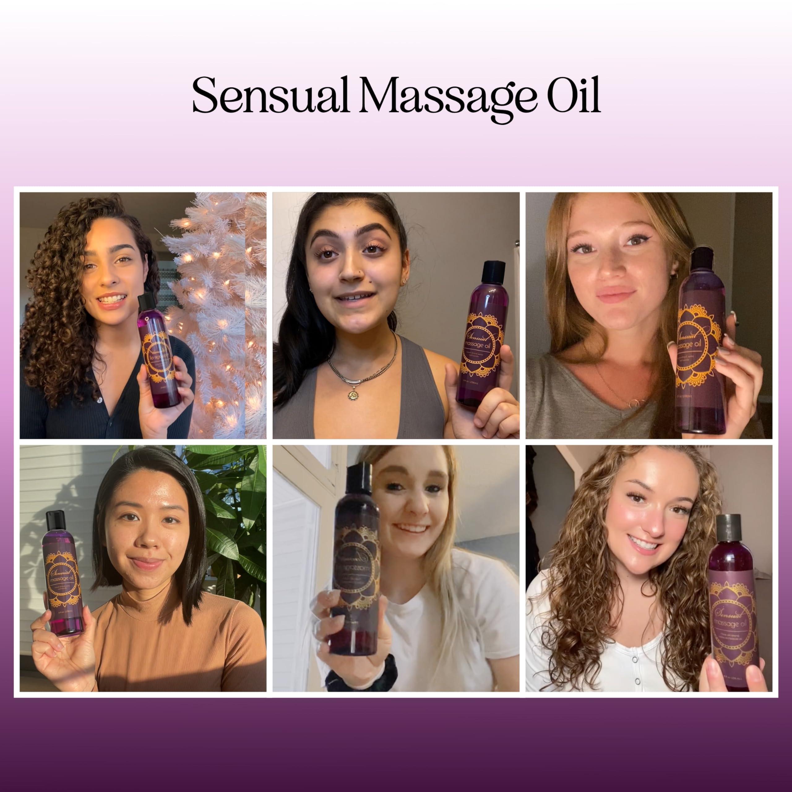 Aromatherapy Sensual Massage Oil for Couples - Relaxing Lavender Massaging Oil for Massage Therapy with Vitamin E Jojoba & Sweet Almond - Naturally Scented Vegan Non GMO & Gluten Free (8 Fl Oz) - Image 2