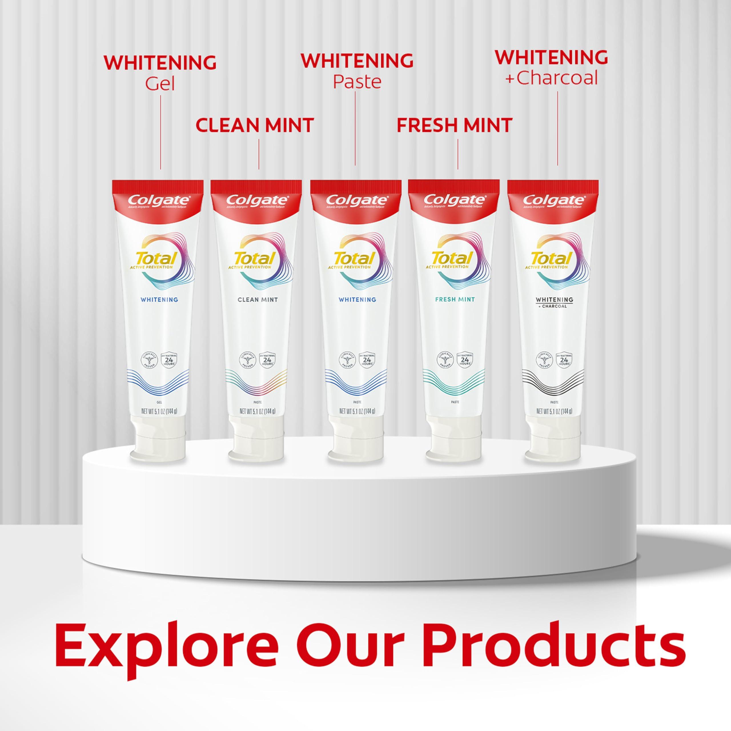 Colgate Total Clean Mint Toothpaste, 10 Benefits, No Trade-Offs, Freshens Breath, Whitens Teeth and Provides Sensitivity Relief, Clean Mint Flavor, 4 Pack, 5.1 Oz Tubes - Image 10