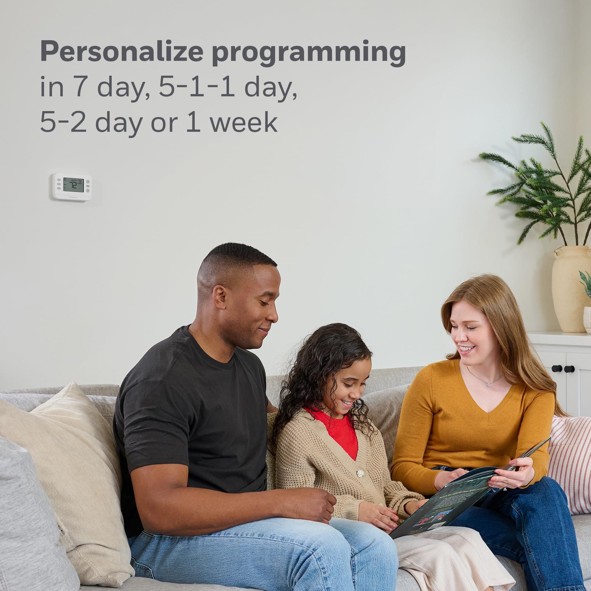 New! Honeywell Home Programmable Thermostat, Single-Stage, 1 Heat/1 Cool Compatibility, Flexible Schedule, X2P, White, RTH21B - Image 5