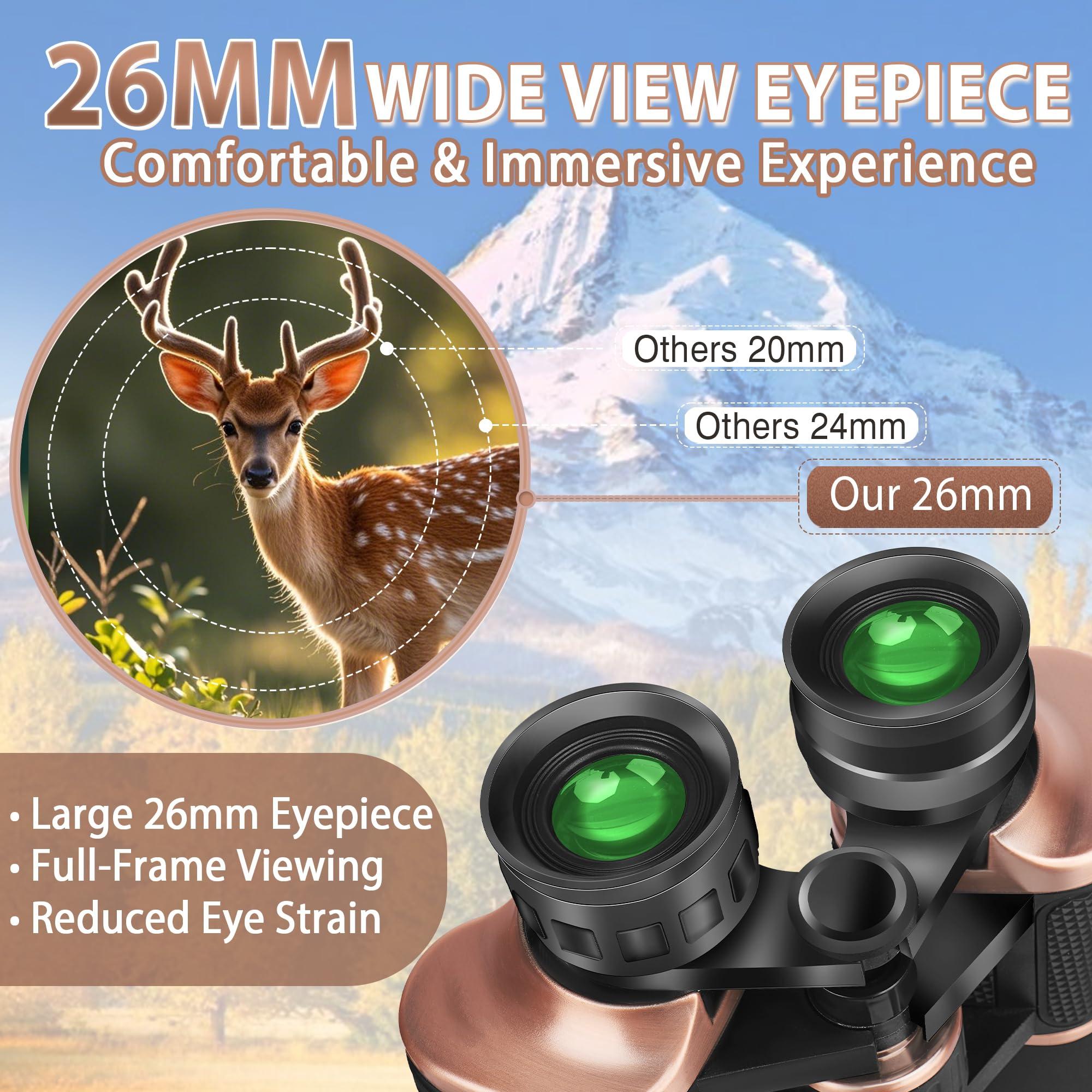Gaterda 22x50 Binoculars for Adults High Powered, BAK-4 Prism HD FMC, Professional Waterproof Binoculars for Bird Watching, Hunting, Travel with Carrying Bag - Image 5