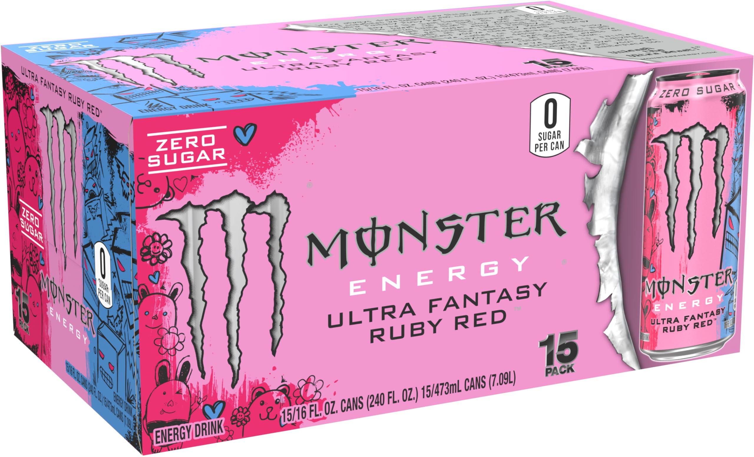 Monster Energy Ultra Fantasy Ruby Red, Sugar Free Energy Drink, 16 Ounce (Pack of 15) - Image 3