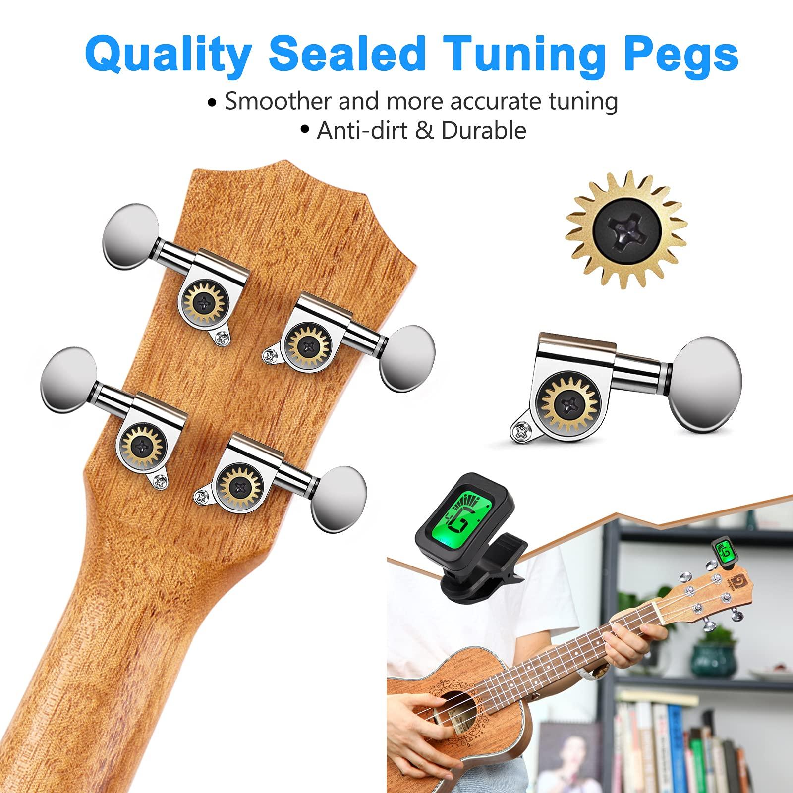 Tenor Ukulele 26 Inch Mahogany Professional Acoustic Ukelele Four String Wooden Hawaiian Uke Beginner Kit Ukuleles Bundle for Adult Starter Kit, by Vangoa - Image 2