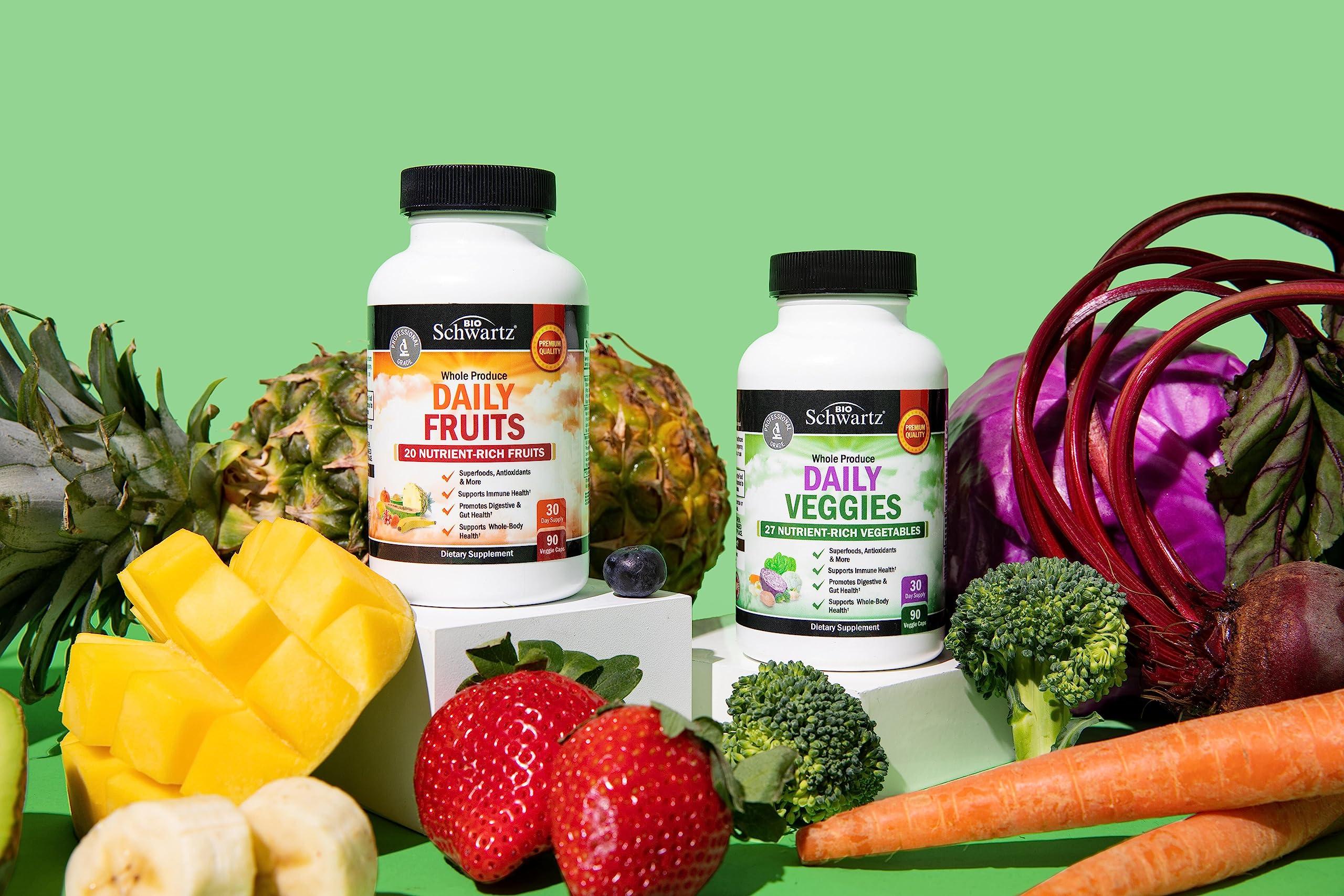 Daily Fruits and Vegetables Supplement for Adults - Super Fruits and Veggies Capsules for Enhanced Energy Gut Health Immune Support & Overall Wellness with 47 Whole Food Fruits and Veggies - 1 Month - Image 6