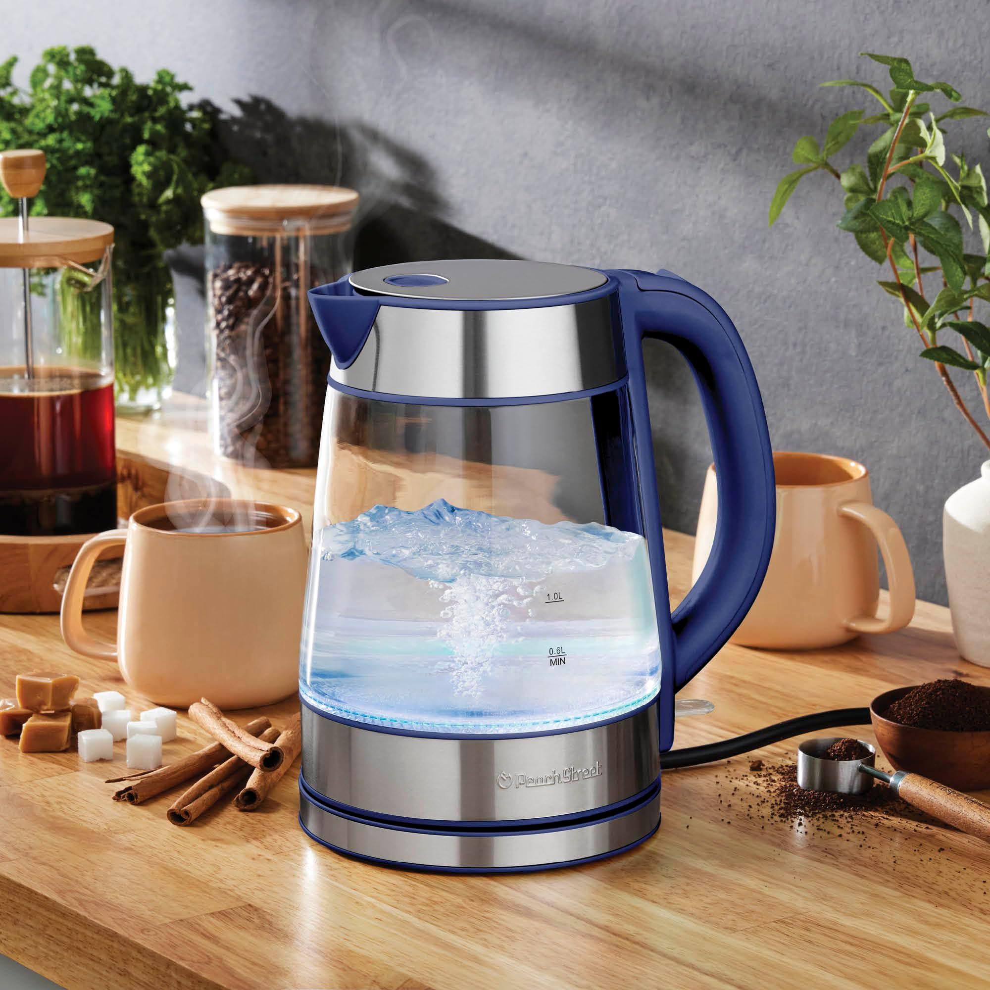 Speed-Boil Water Electric Kettle, 1.7L 1500W, Coffee & Tea Kettle Borosilicate Glass, Wide Opening, Auto Shut-Off, Cool Touch Handle, LED Light. 360° Rotation, Boil Dry Protection - Image 2