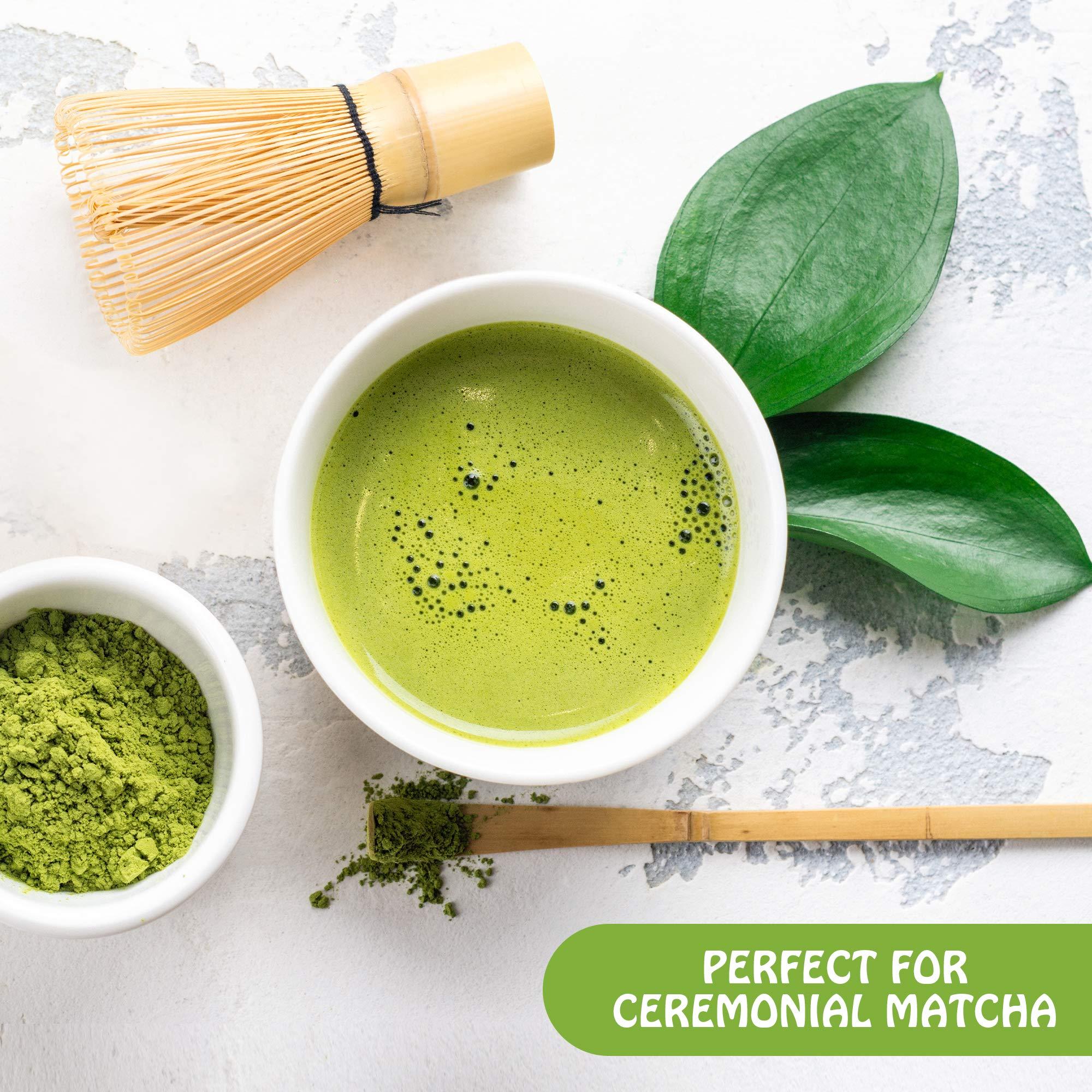 Marce Matcha Whisk Set- Matcha Set includes Matcha Whisk and Bowl (Matcha Bowl), Sifter, Holder and Scoop- The Perfect Bamboo Whisk for Matcha Tea (White) - Image 5