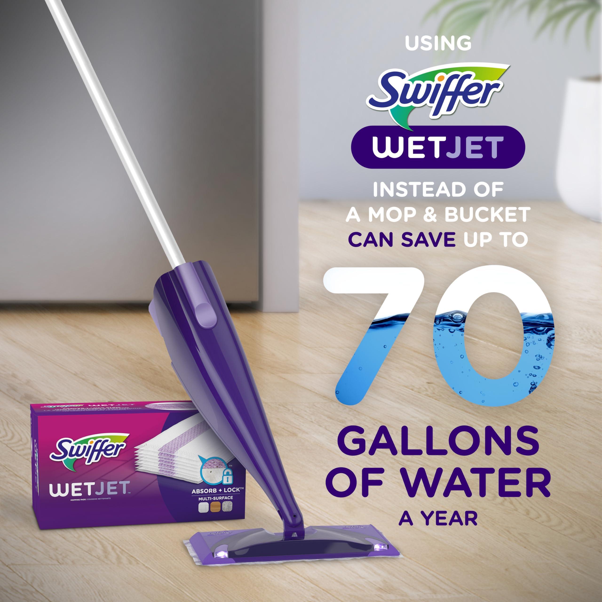 Swiffer WetJet Hardwood Floor Cleaner Spray Mop Pad Refill, Bathroom Cleaning Supplies, Hardwood Floor Cleaner, Multi Surface, 24 Count - Image 6