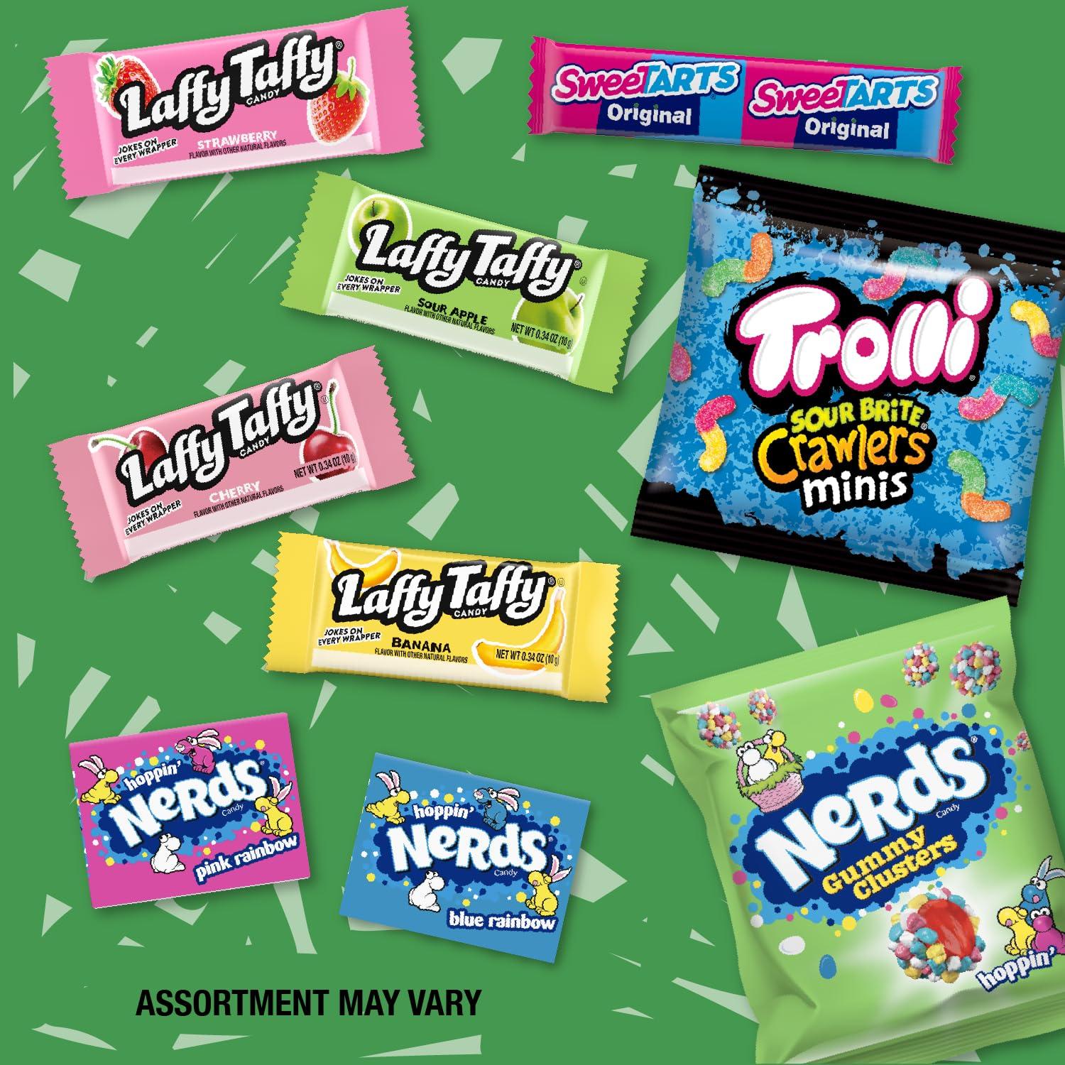SweeTARTS, Trolli, Laffy Taffy & Nerds Easter Egg Filler Variety Bulk Bag, Springtime Easter Candy, 41.93 oz (125 Individually Wrapped Pieces) - Image 4