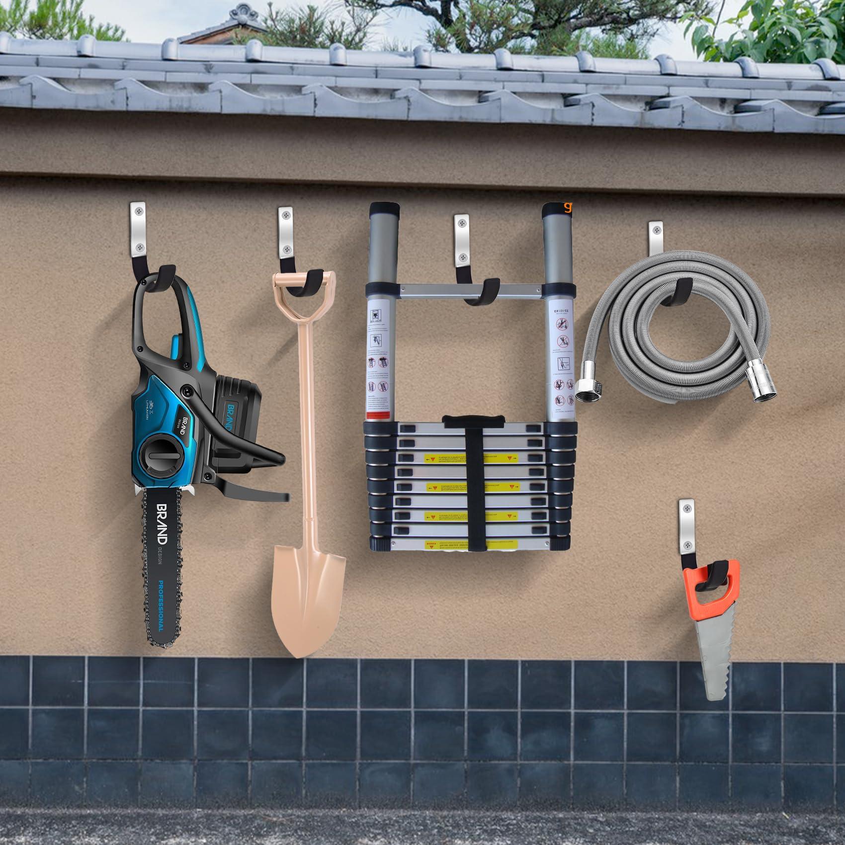 Heavy Duty Steel Garage Hooks,Garage Storage Utility Hooks,Heavy Duty Garage Garden Tool Organizer,Steel Wall Mount Hooks, Garden Hose Hanger, Small U Hooks (Black 2 Pack) - Image 8