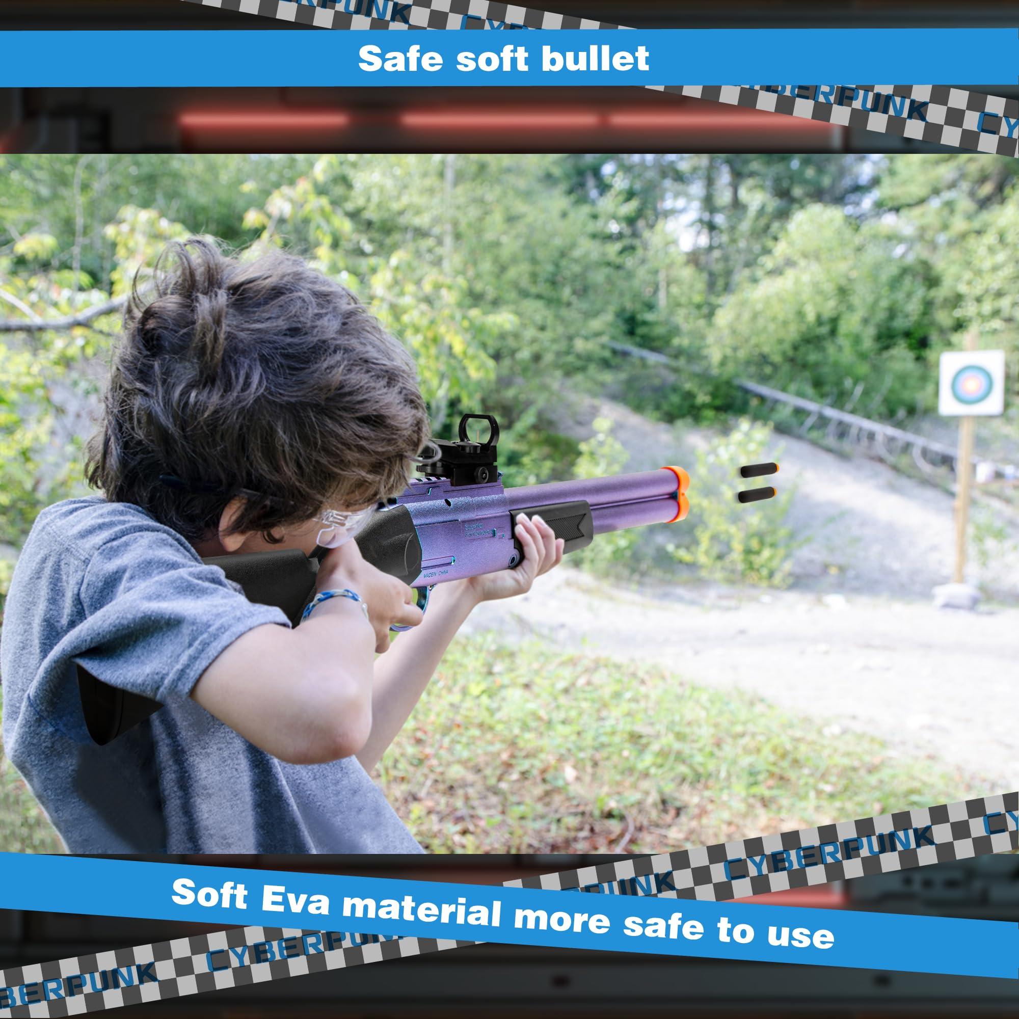Toy Gun Double Barrel Shotgun Toy,with 20 Soft Bullet Darts, Toy Foam Blaster Foam Dart Blaster with Scope for Kids, Youth, Teen, Boys-Holiday for 8-12 Year (Blue) - Image 6