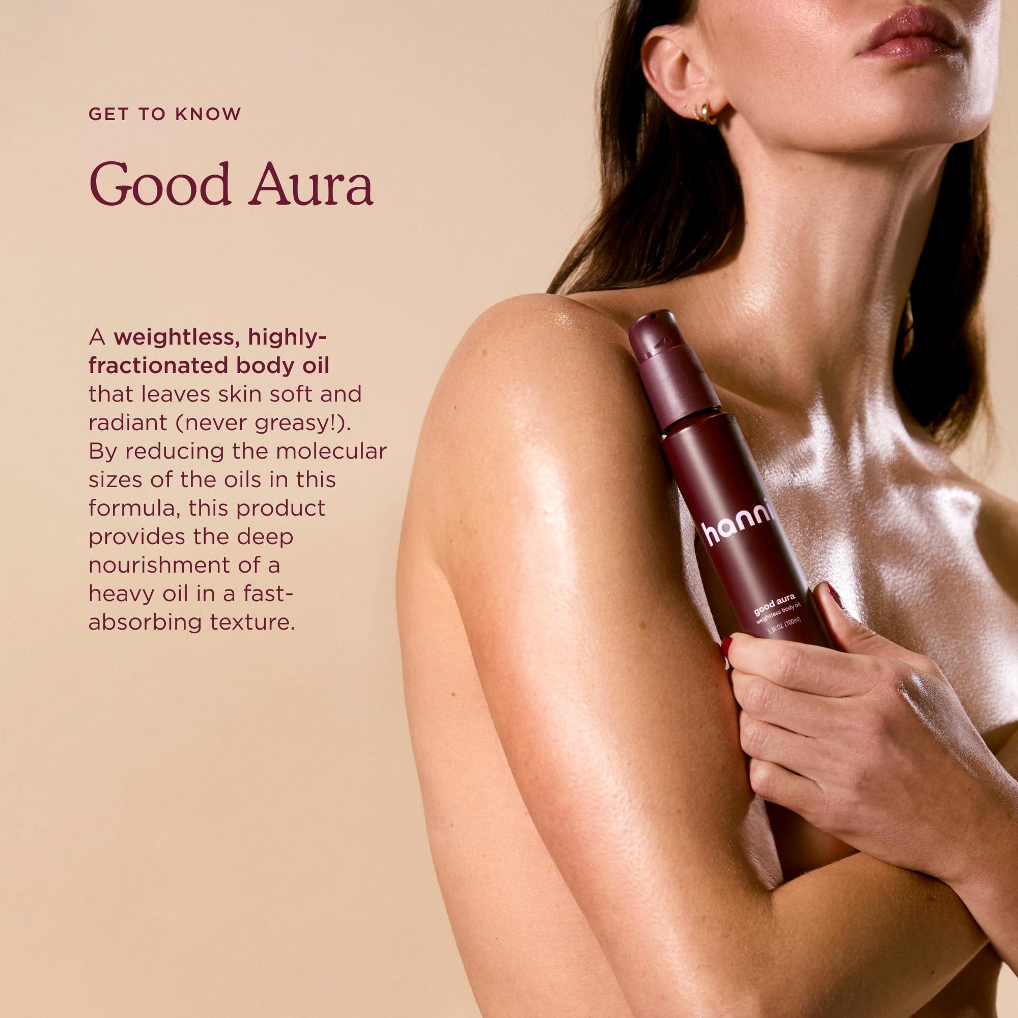 HANNI Good Aura Dry Body Oil, Lightweight After-Shower Moisturizer with Jojoba, Coconut, Baobab, and Buriti Oils, Non-Greasy Skincare for Soft Skin, 100 mL / 3.38 oz - Image 3