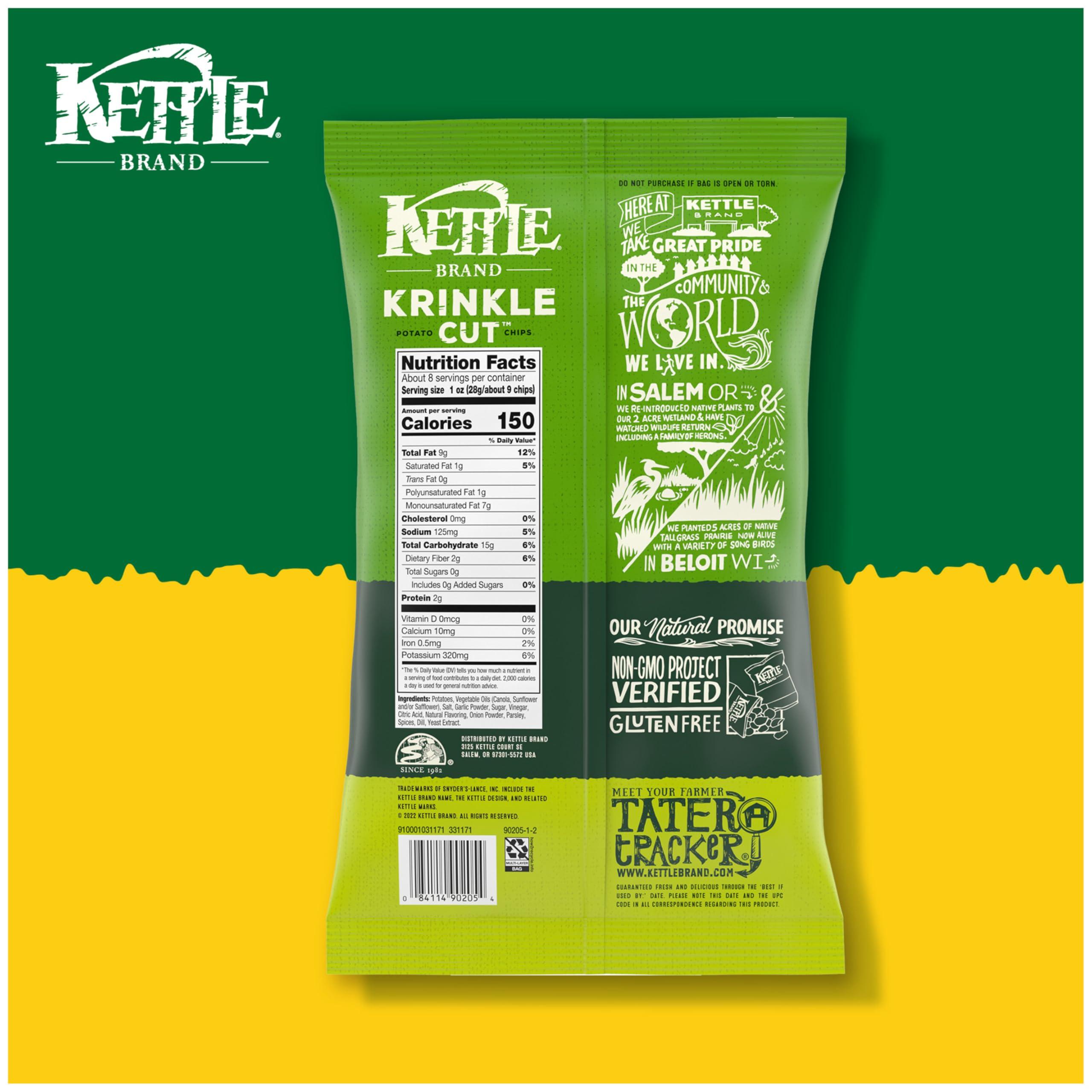 Kettle Brand Potato Chips Krinkle Cut Dill Pickle, 7.5 Oz - Image 6