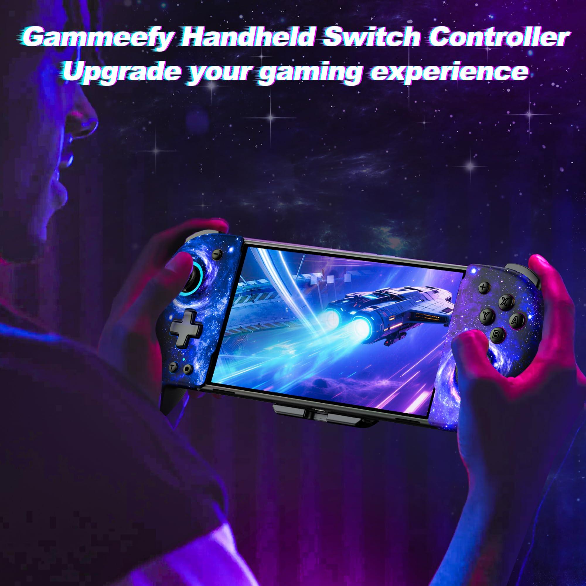 Gammeefy Switch Controllers, Hall Effect Joystick Switch Joypad forSwitch/OLED, Full-Size Grip Wireless Switch Pro Controller with 9 Color Lights. Ideal for Those Who Prefer Handheld Mode Wii Skins - Image 7