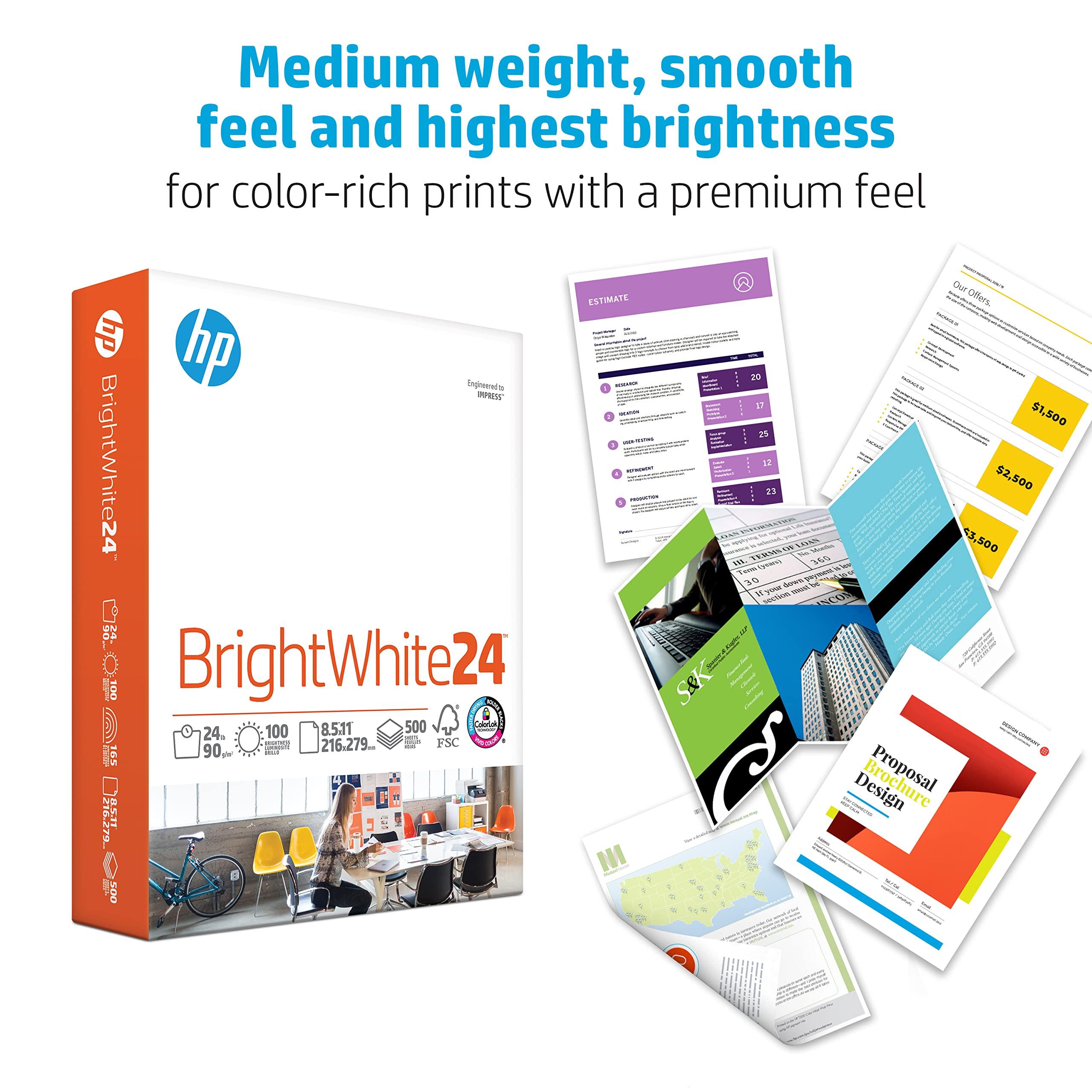 HP Papers | 8.5 x 11 Paper | BrightWhite 24 lb |1 Ream - 500 Sheets| 100 Bright | Made in USA - FSC Certified | 203000R - Image 3