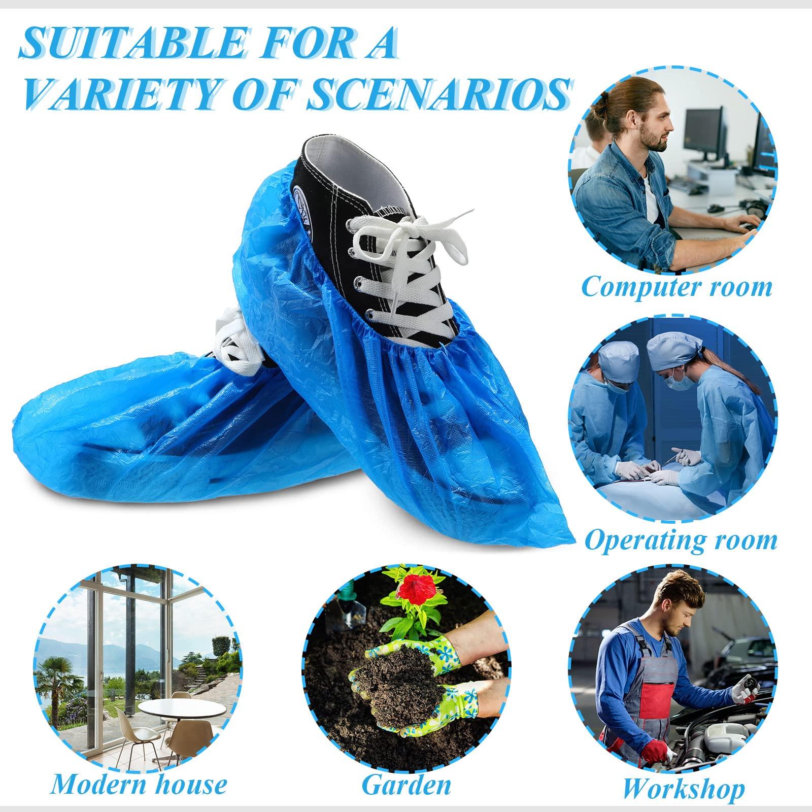 1000 Pcs Disposable Shoe Covers Boot Cover Waterproof Non Slip Shoe Protector Booties Covers for Indoor Carpet Floor Workplace Protection, One Size Fit Most(Blue) - Image 7