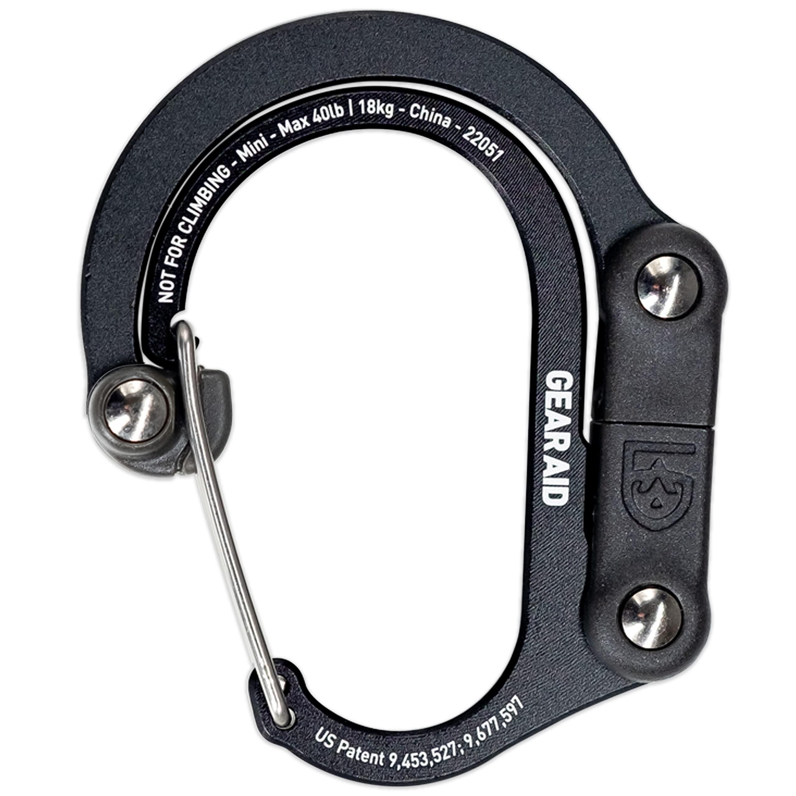 GEAR AID HEROCLIP Carabiner Clip and Hook (Mini) for Travel, Luggage, and Small Bags