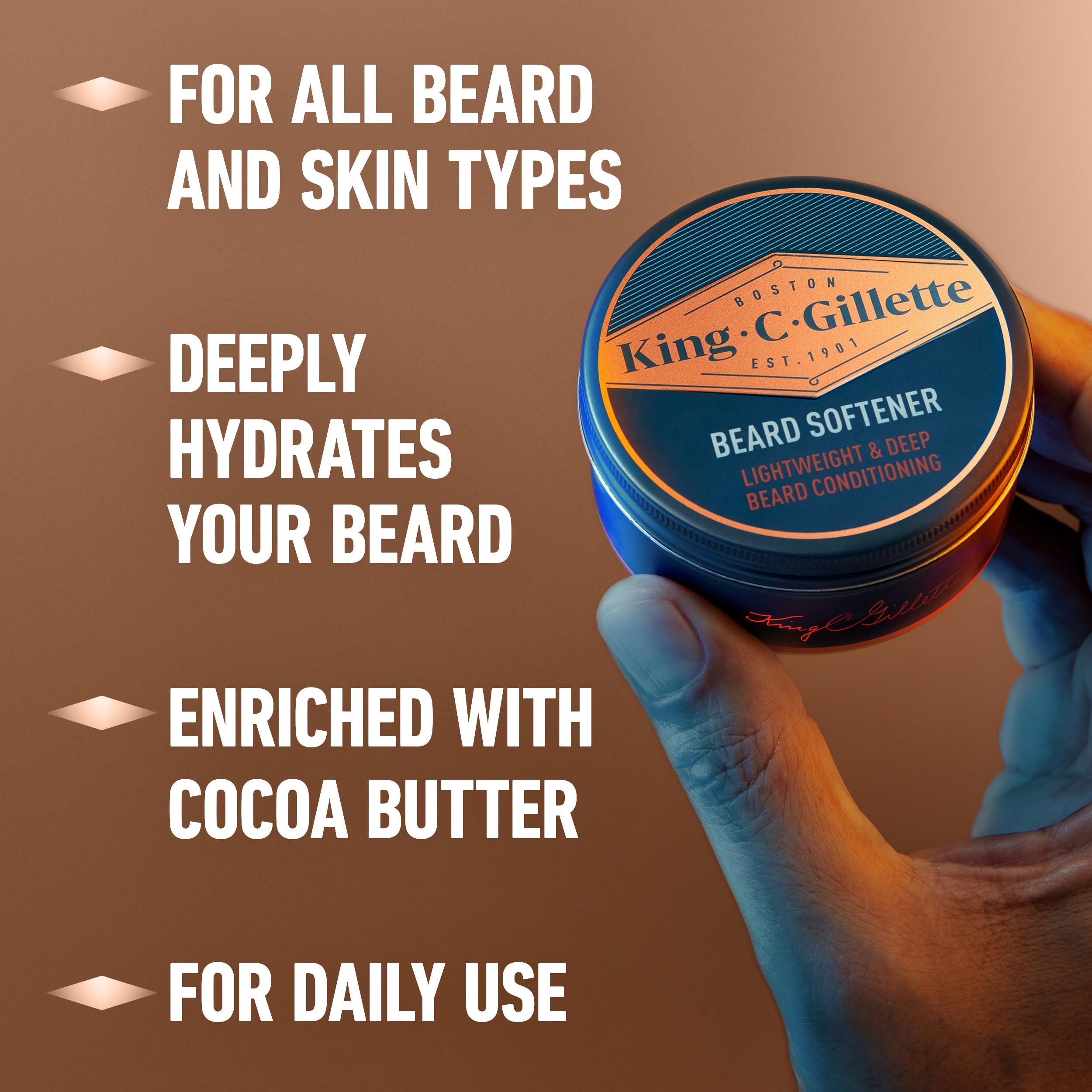 King C. Gillette Soft Beard Balm, Deep Conditioning with Cocoa Butter, Argan Oil and Shea Butter - Image 6