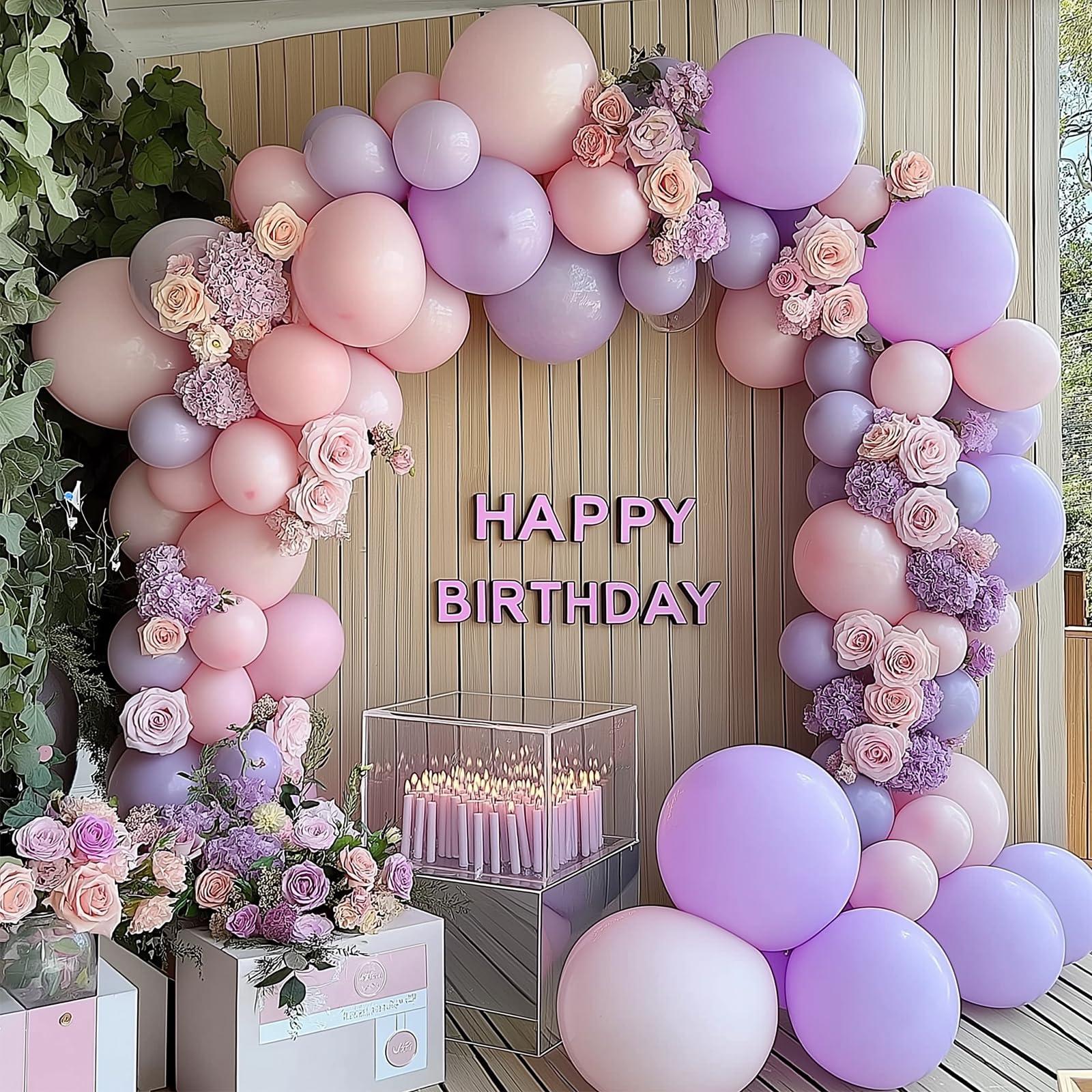 RUBFAC 135pcs Pastel Purple Lavender Balloons Different Sizes 18 12 10 5 Inch for Garland Arch, Latex Light Purple Balloon for Birthday Party Baby Shower Gender Reveal Wedding Decorations - Image 7