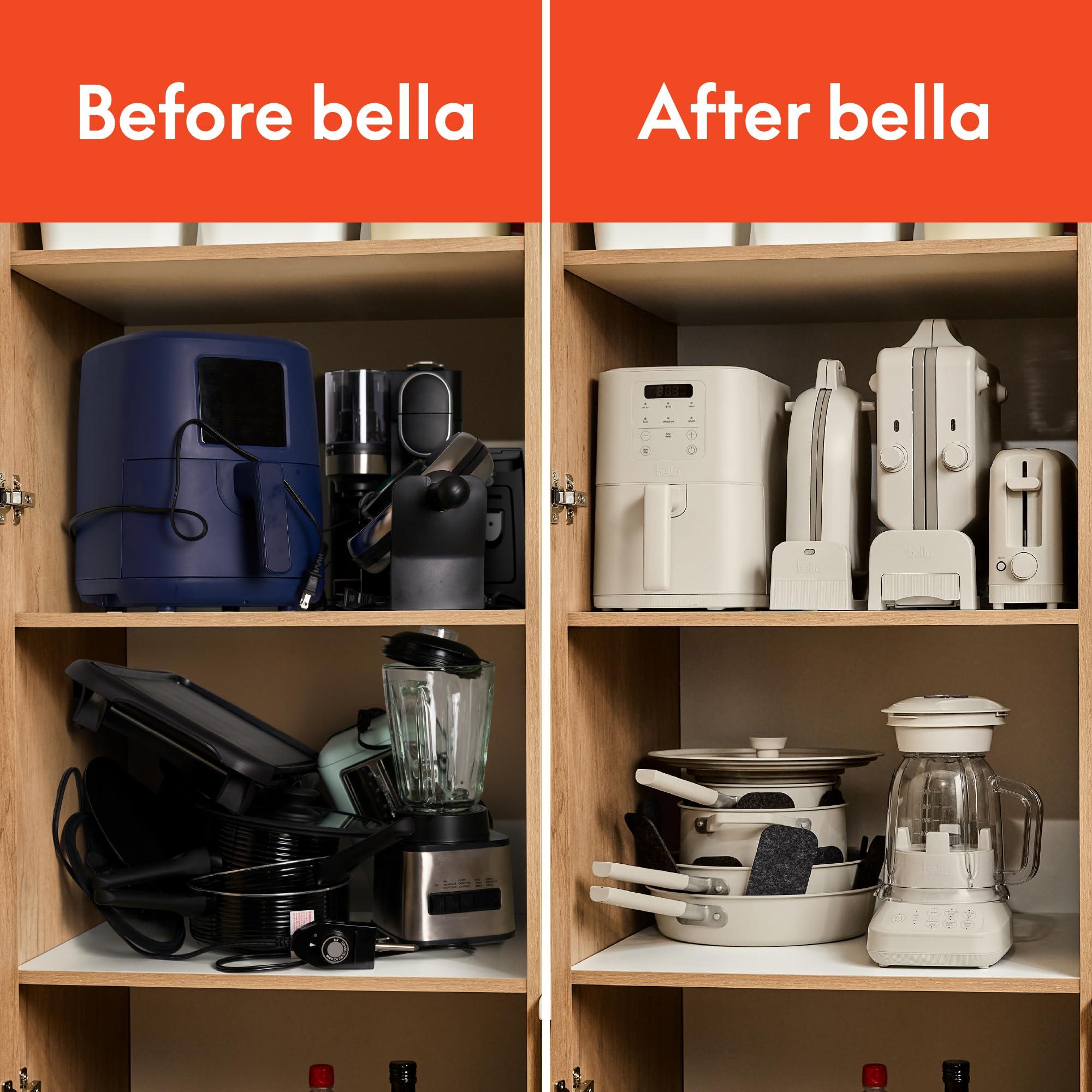 bella 10 Speed Countertop Blender, Juicer & Smoothie Maker, Fits-anywhere™ Kitchenware, Slim Flip & Store Design, Dishwasher Safe 48oz Capacity Pitcher & Lid, Stainless Steel Blade, 450 Watt, Oatmilk - Image 8