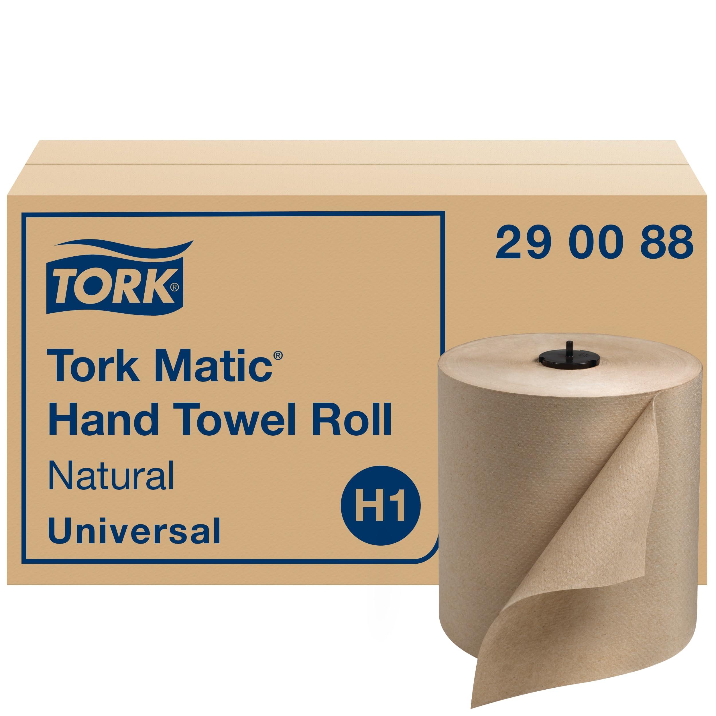 Tork Matic Paper Hand Towel Roll Natural H1, Universal, 100% Recycled Fiber, 6 Rolls x 700 ft, 290088 - Image 1