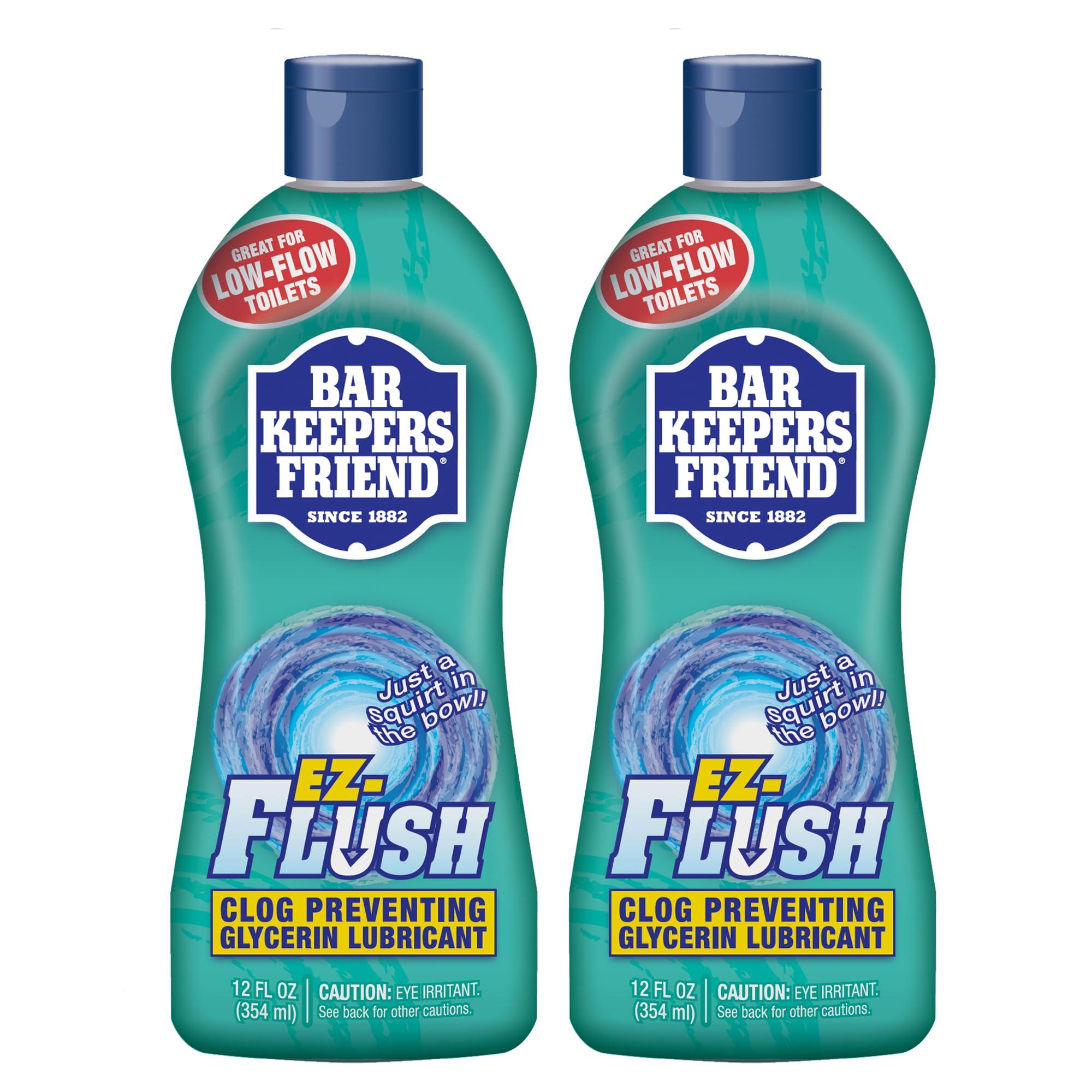 Bar Keepers Friend EZ-Flush Toilet Flushing Aid (2 x 12 oz) Liquid Plumber to Help Prevent Clogged Toilets - Reduces Clogging, Odor & Residue, Ideal for Low-Flow, Boat & RV Toilets, Citrus Fragrance - Image 1
