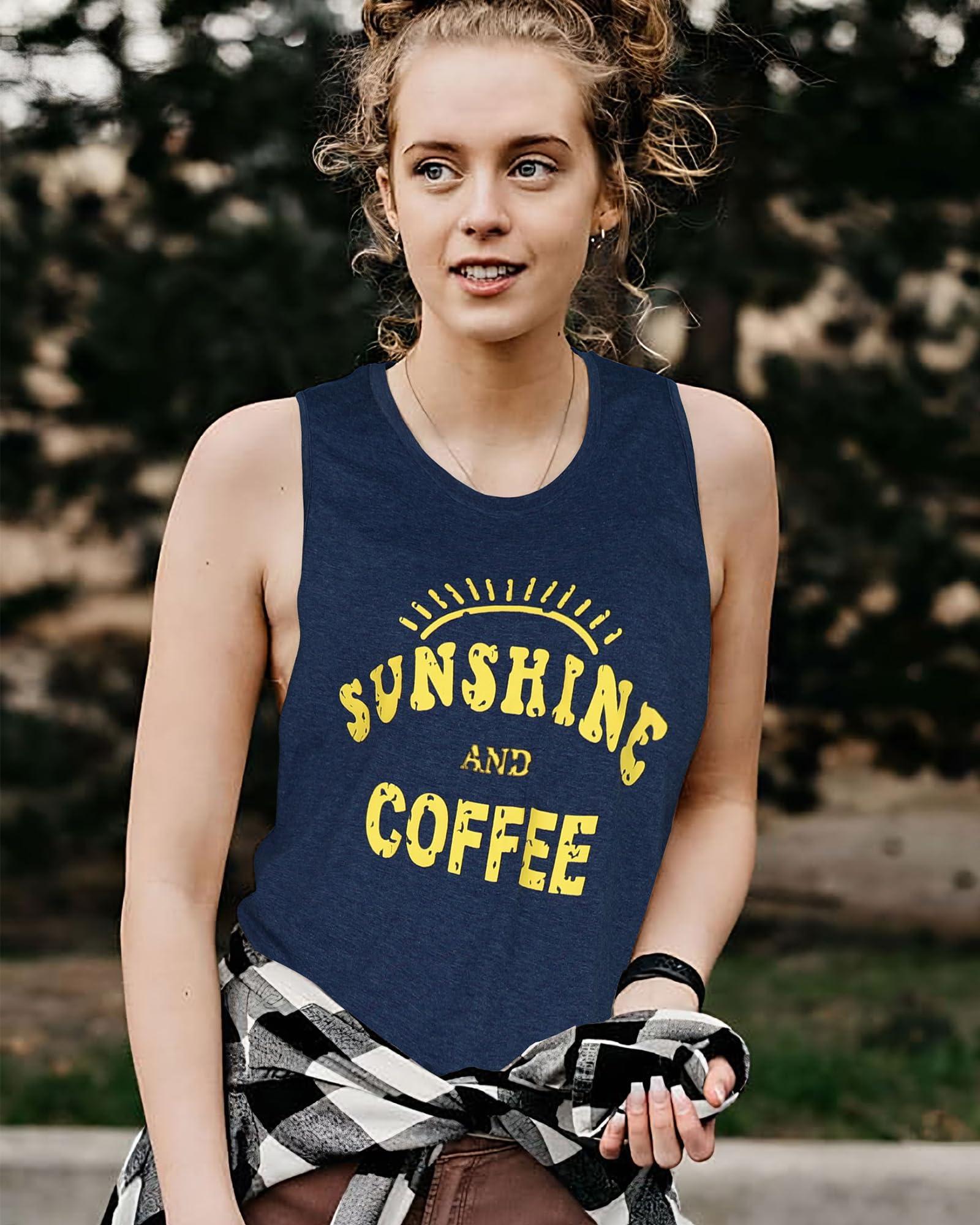 Womens Tank Tops Summer T Shirts Sleeveless Casual Loose Tunic Blouses - Image 2
