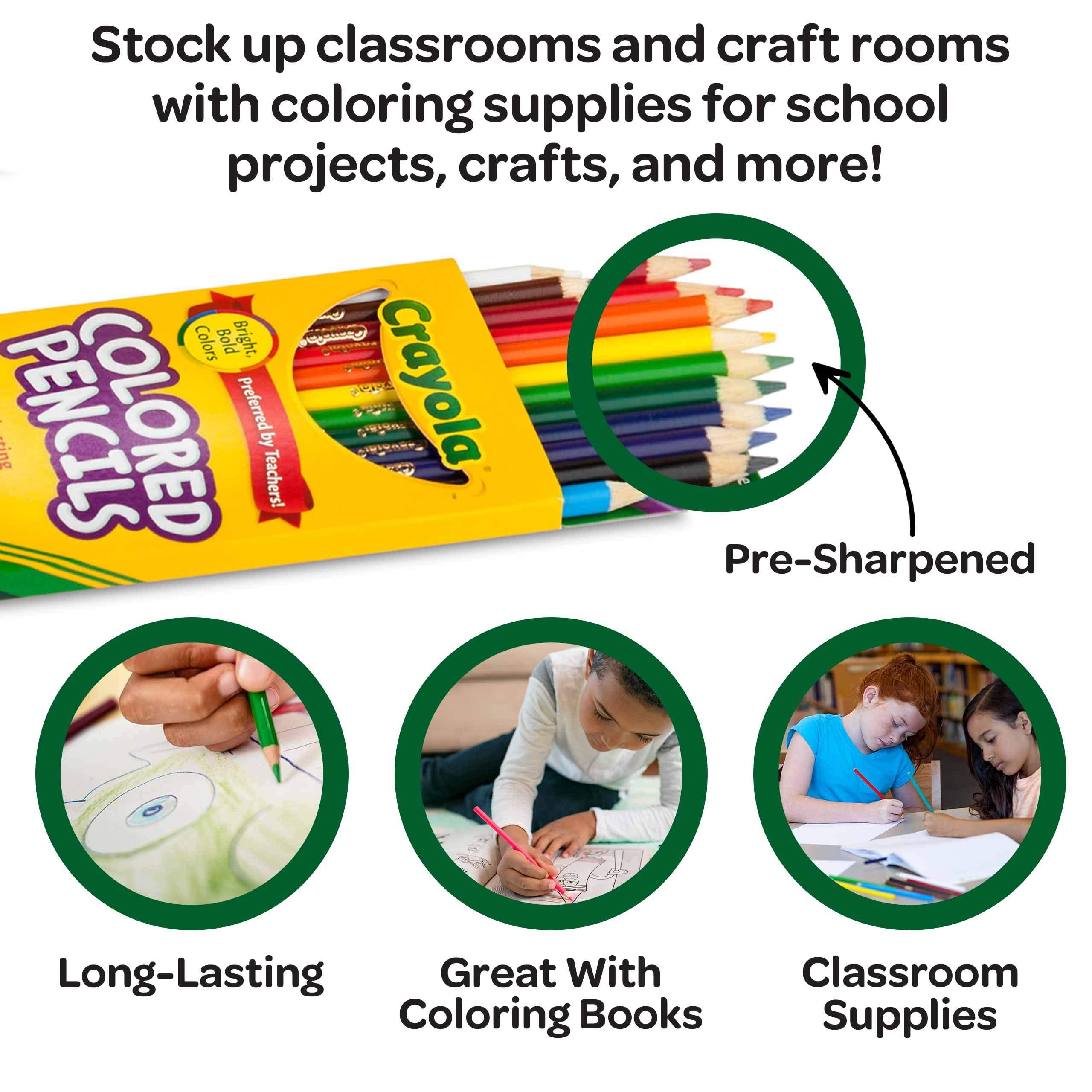 Crayola Bulk Colored Pencils for Kids (24pk), Essential Back to School Supplies For Teachers, Bulk Preschool & Kindergarten Classroom Must Haves, 12 Colors - Image 6