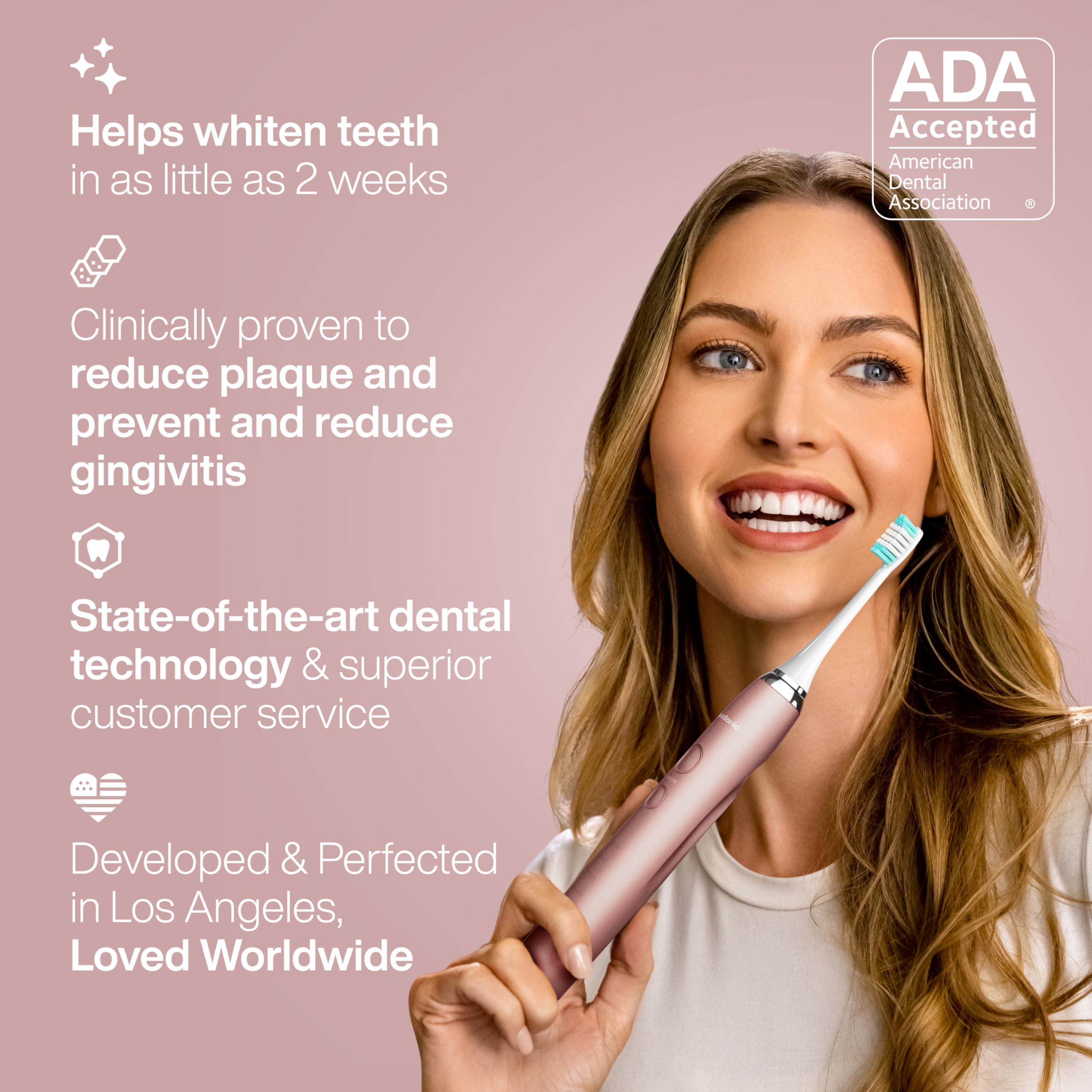 Aquasonic Vibe Series Ultra-Whitening Toothbrush – ADA Accepted Electric Toothbrush - 8 Brush Heads & Travel Case – 40,000 VPM Motor & Wireless Charging - 4 Modes w Smart Timer – Satin Rose Gold - Image 6