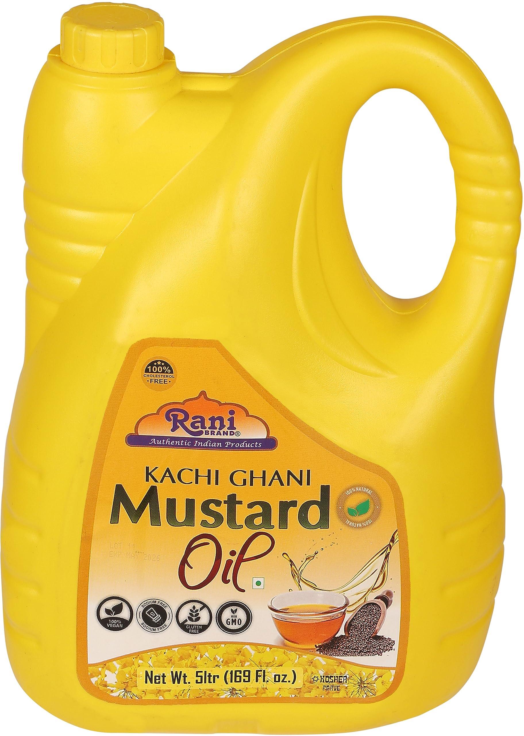 Rani Mustard Oil (Kachi Ghani) 169 Ounce (5 Liter) NON-GMO | Gluten Free | Vegan | 100% Natural | Kosher