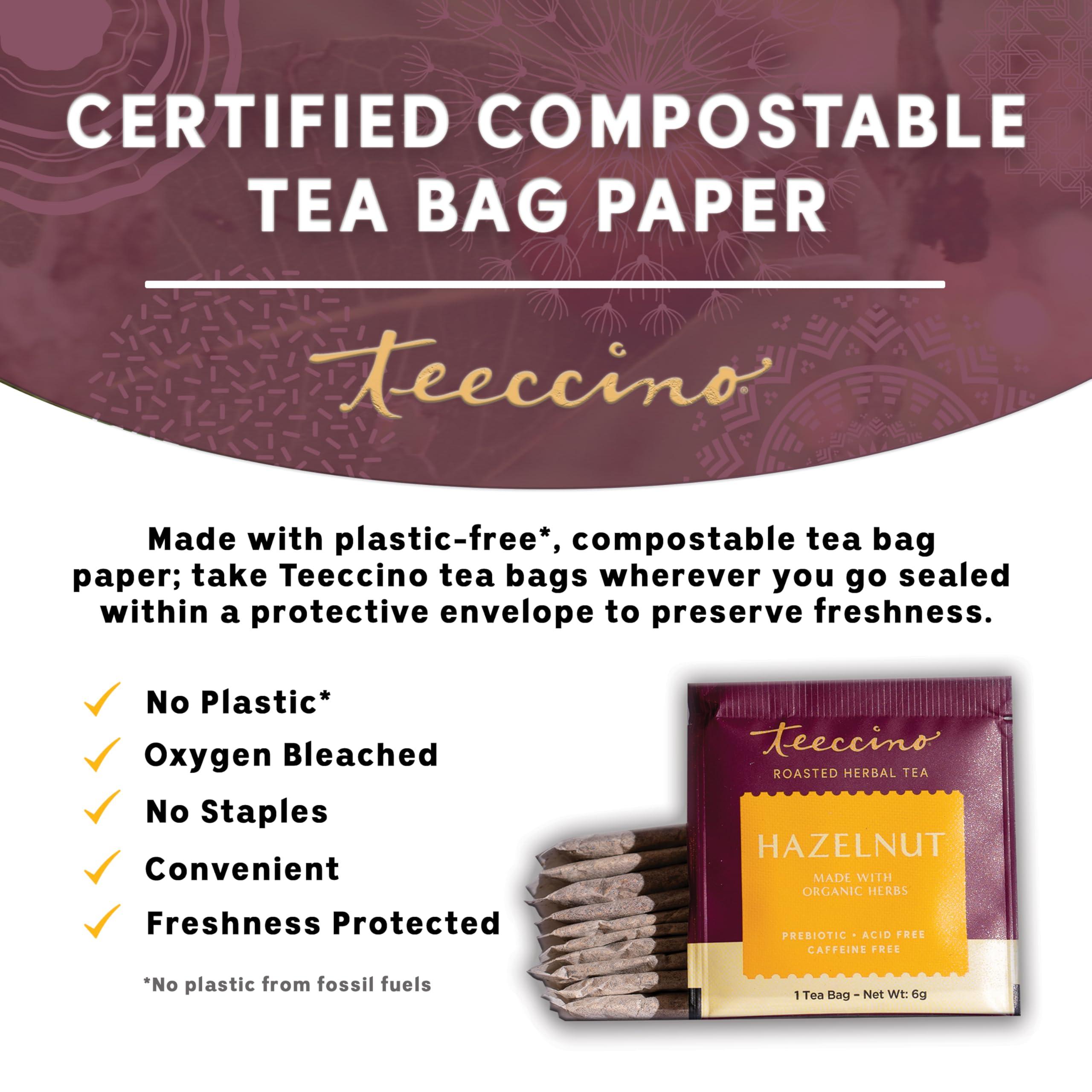 Teeccino Hazelnut Herbal Tea - 25 Tea Bags - Rich & Roasted Herbal Tea That’s Caffeine Free & Prebiotic for Natural Energy, - Image 3
